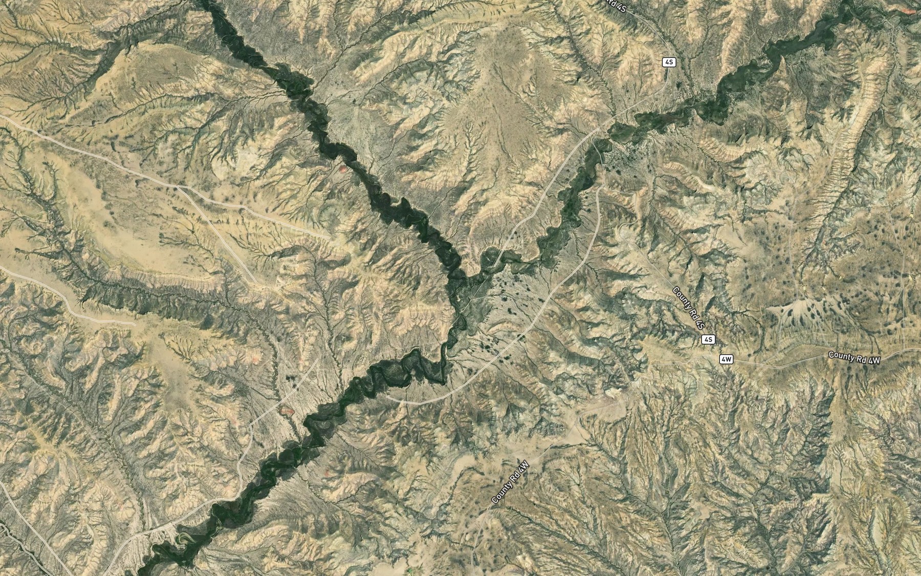 Satellite map of the Shell Creek