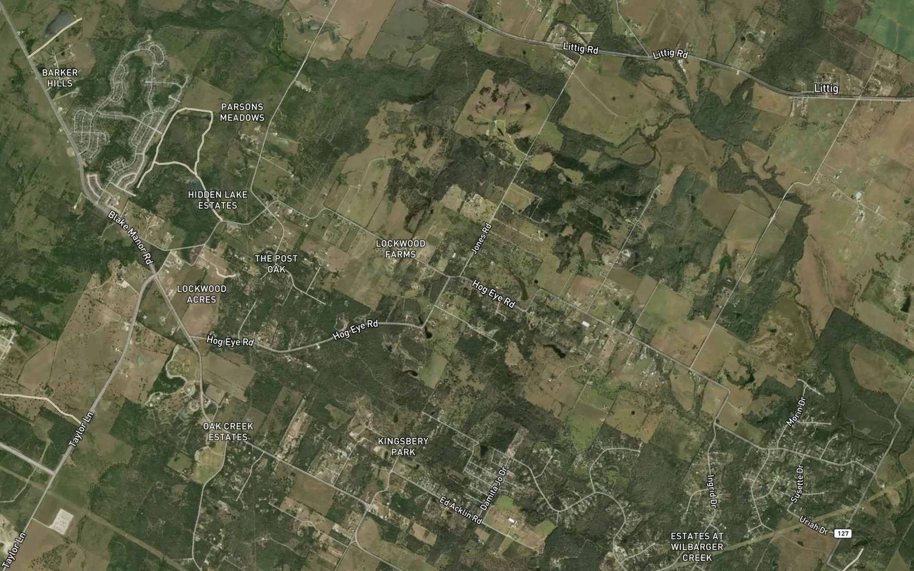 Satellite map of the Wilbern Spring