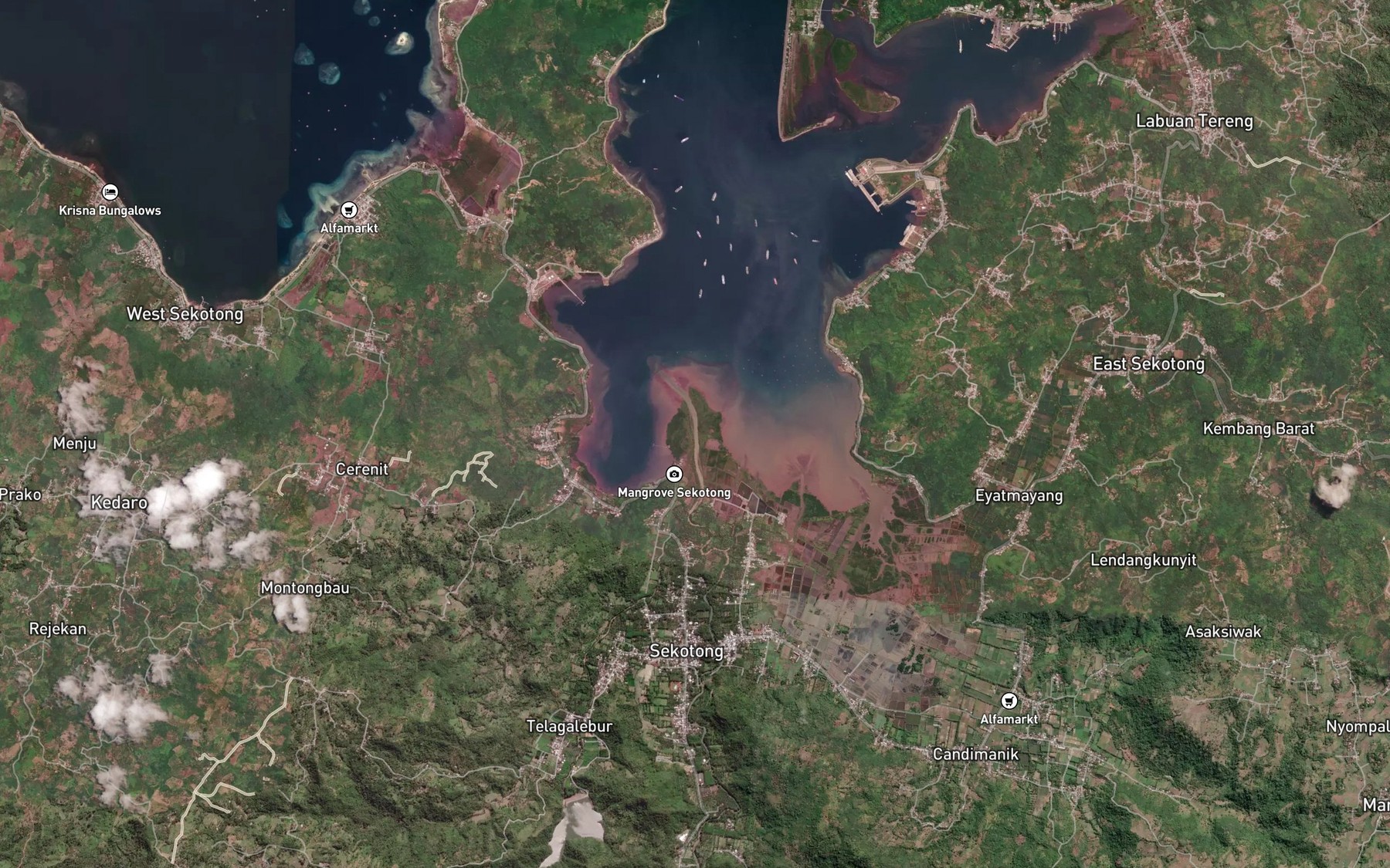 Satellite map of the Muara Tanjungbatu
