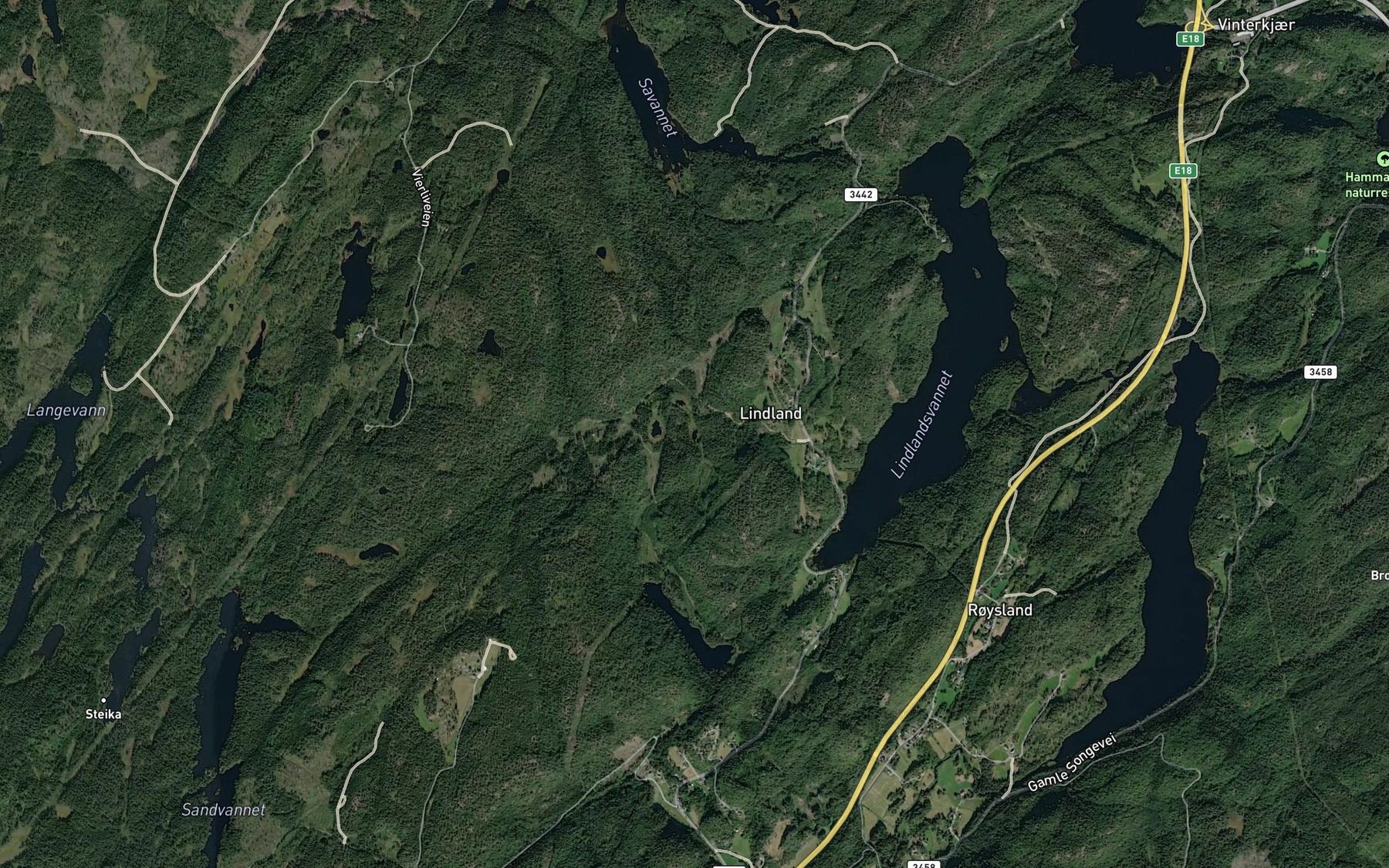Satellite map of the Hestemyrtjenn