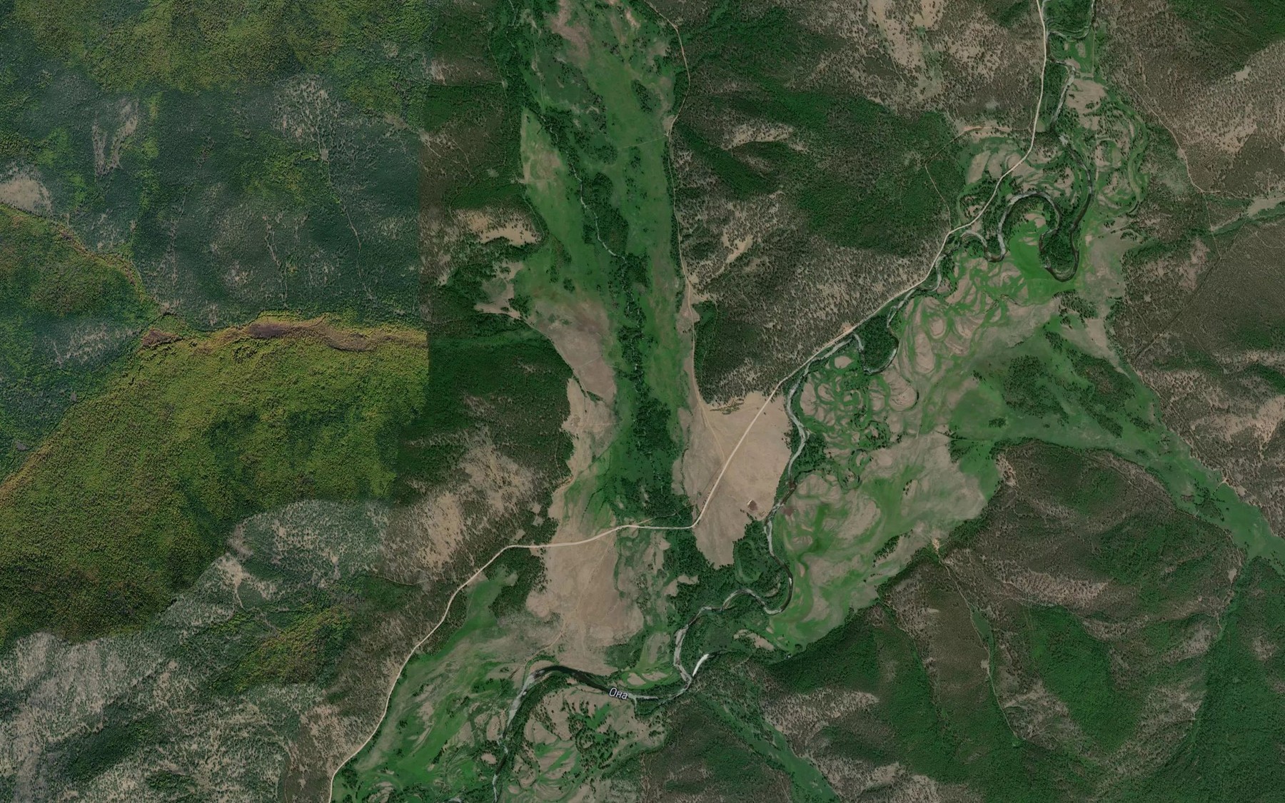 Satellite map of the Khuzharta