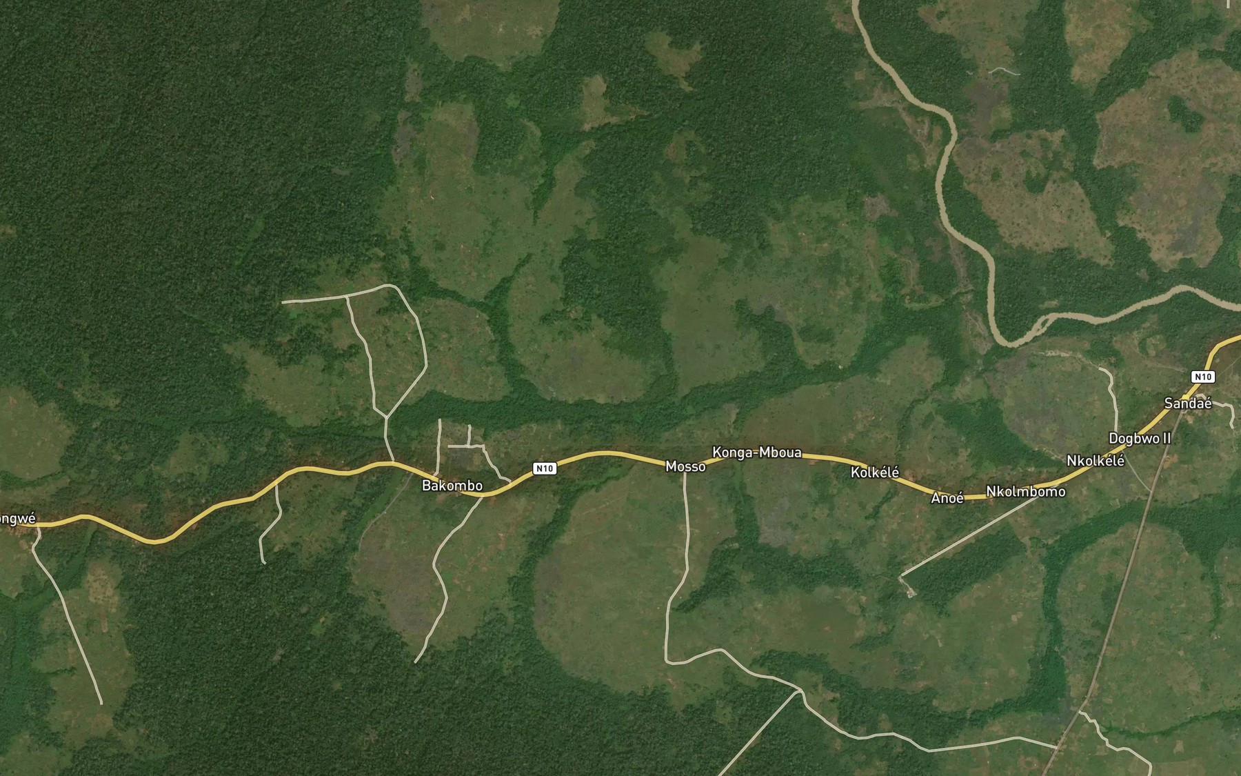 Satellite map of the Ndingba