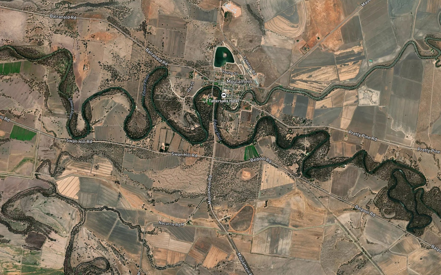 Satellite map of the Moulamein Creek