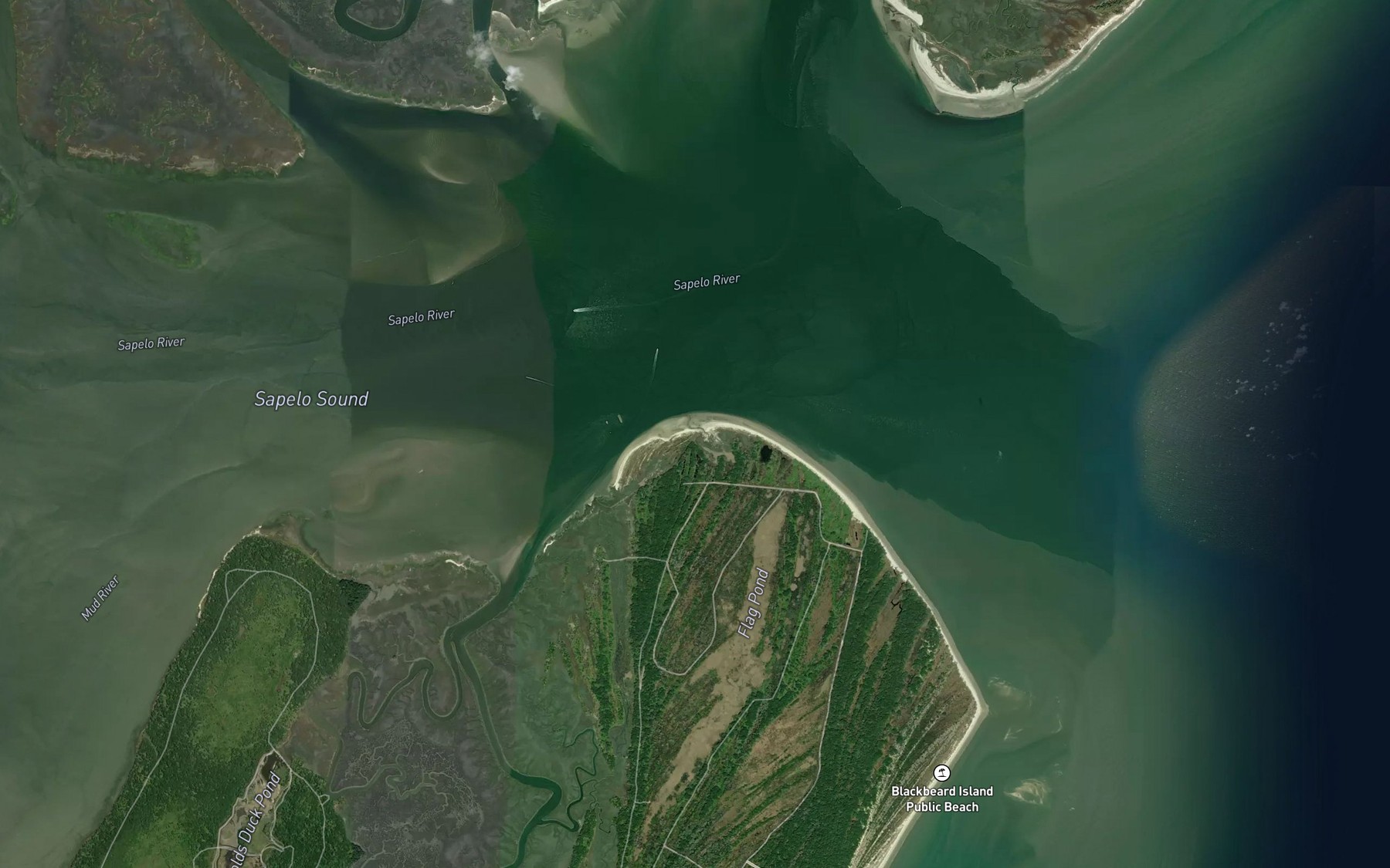 Satellite map of the Beach Creek