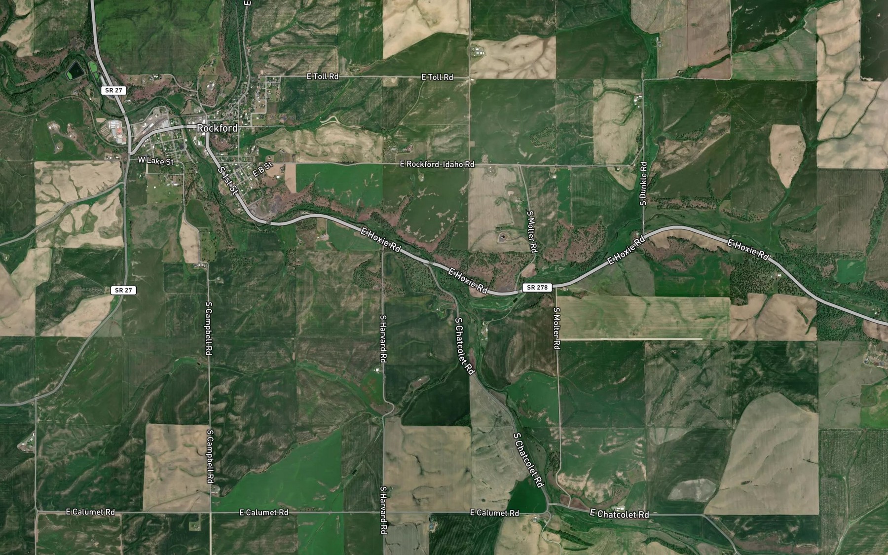 Satellite map of the North Fork Rock Creek
