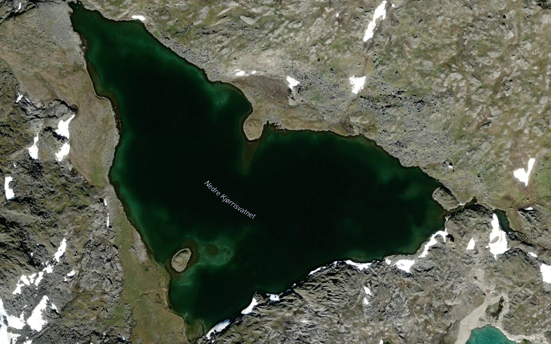 Satellite map of the Kjorisvatnet,nedre