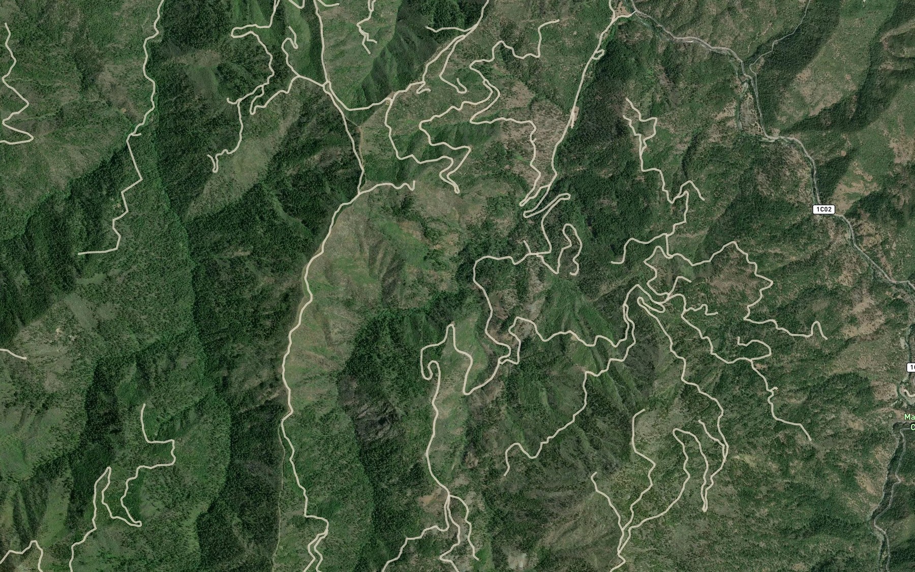 Satellite map of the Sign Creek