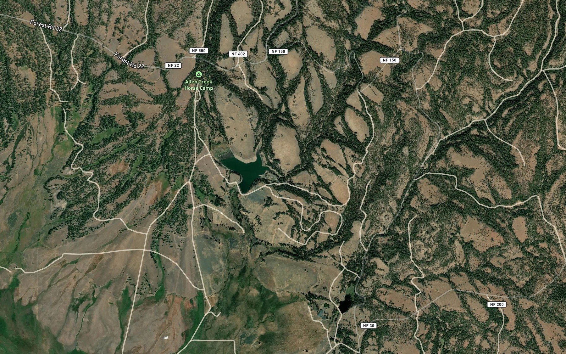 Satellite map of the Yellowjacket Creek