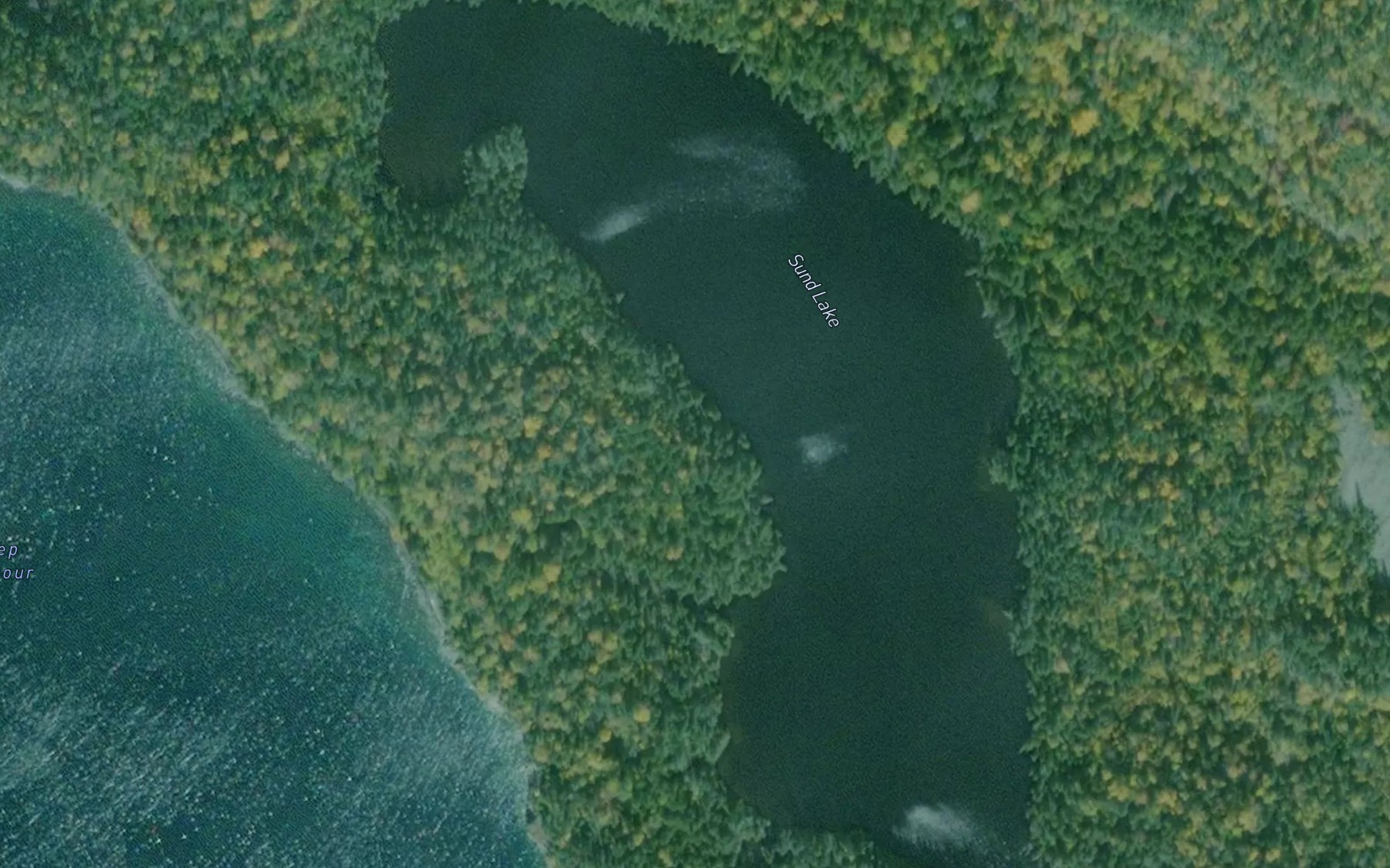 Satellite map of the Sund Lake