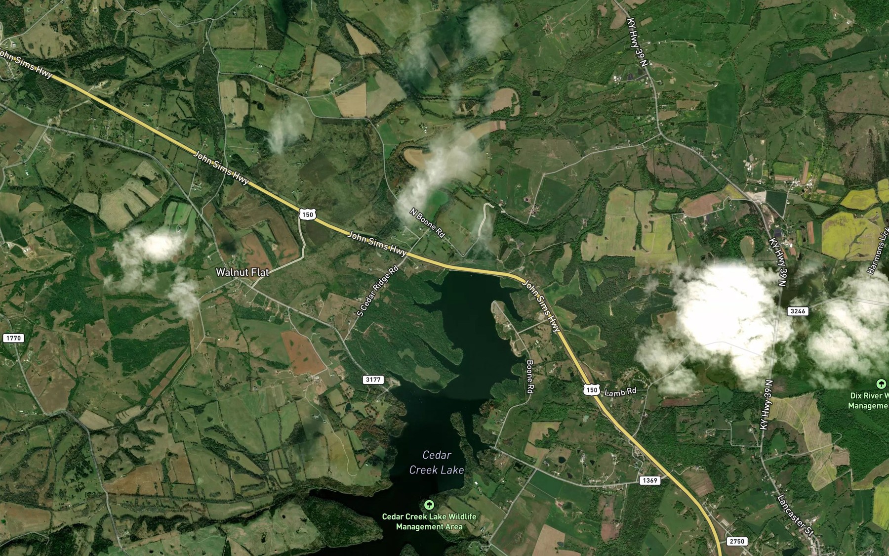 Satellite map of the Spot 1
