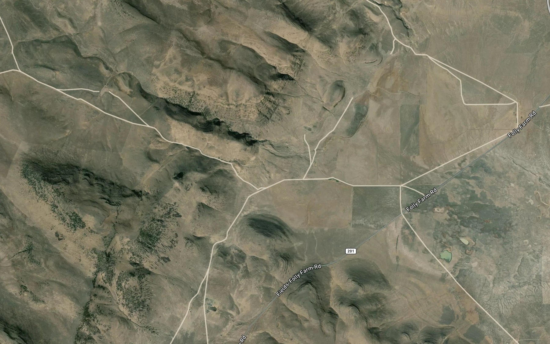 Satellite map of the Road Canyon Creek