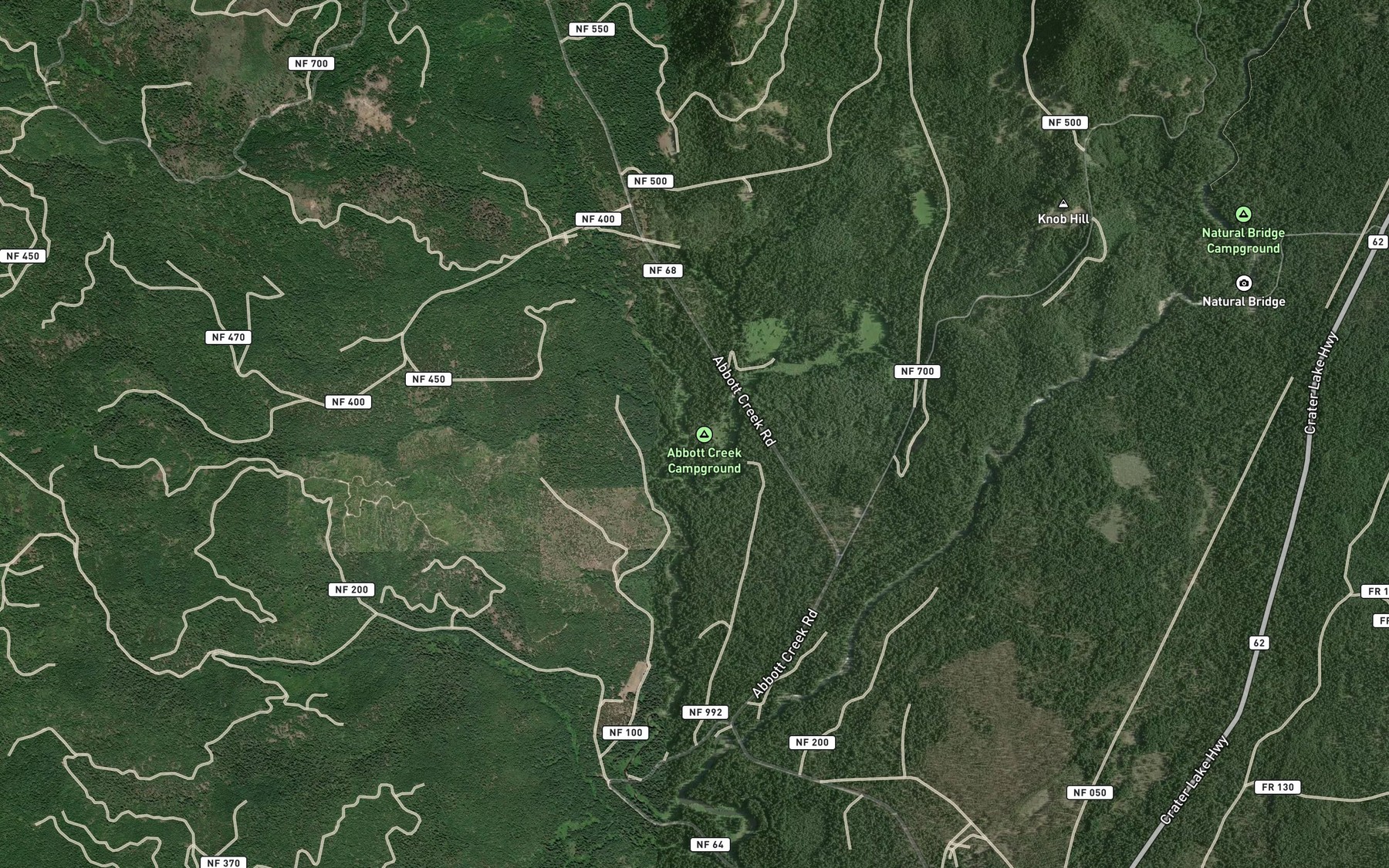 Satellite map of the Woodruff Creek