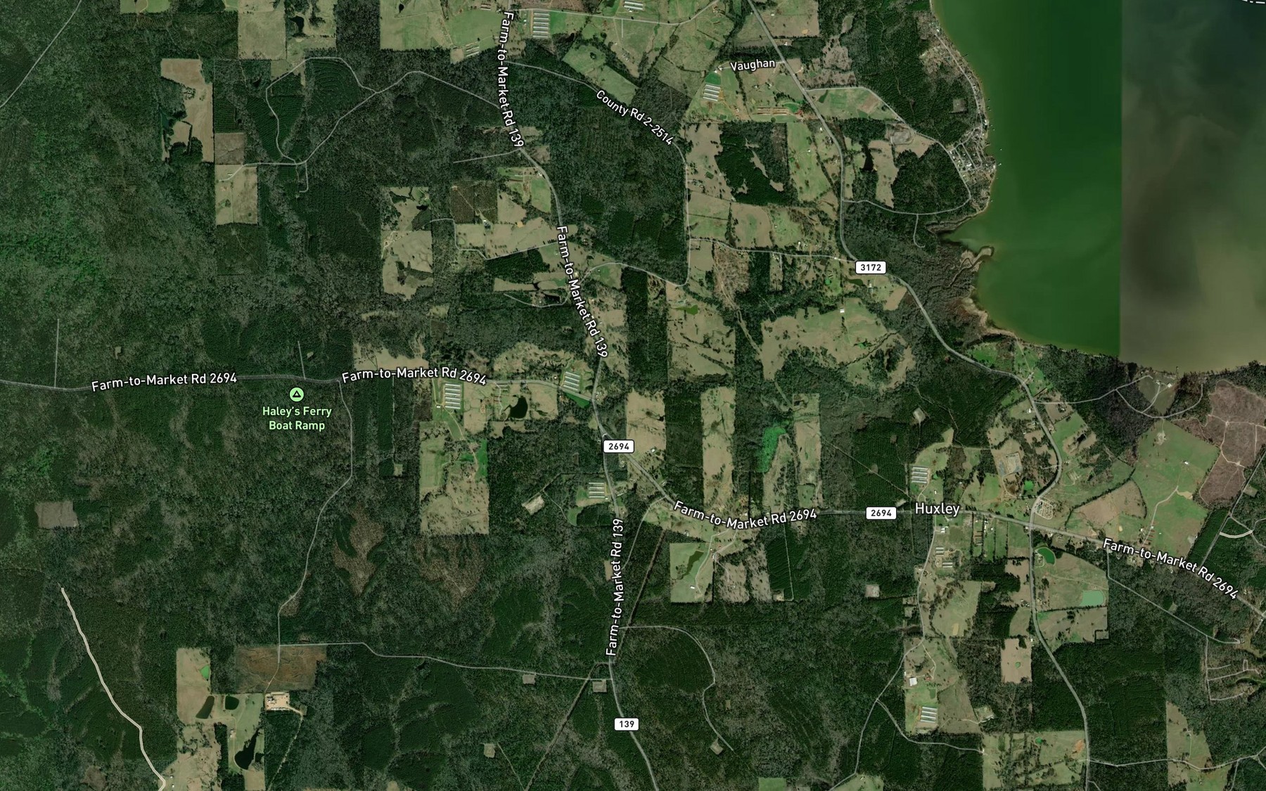 Satellite map of the Brawley Creek