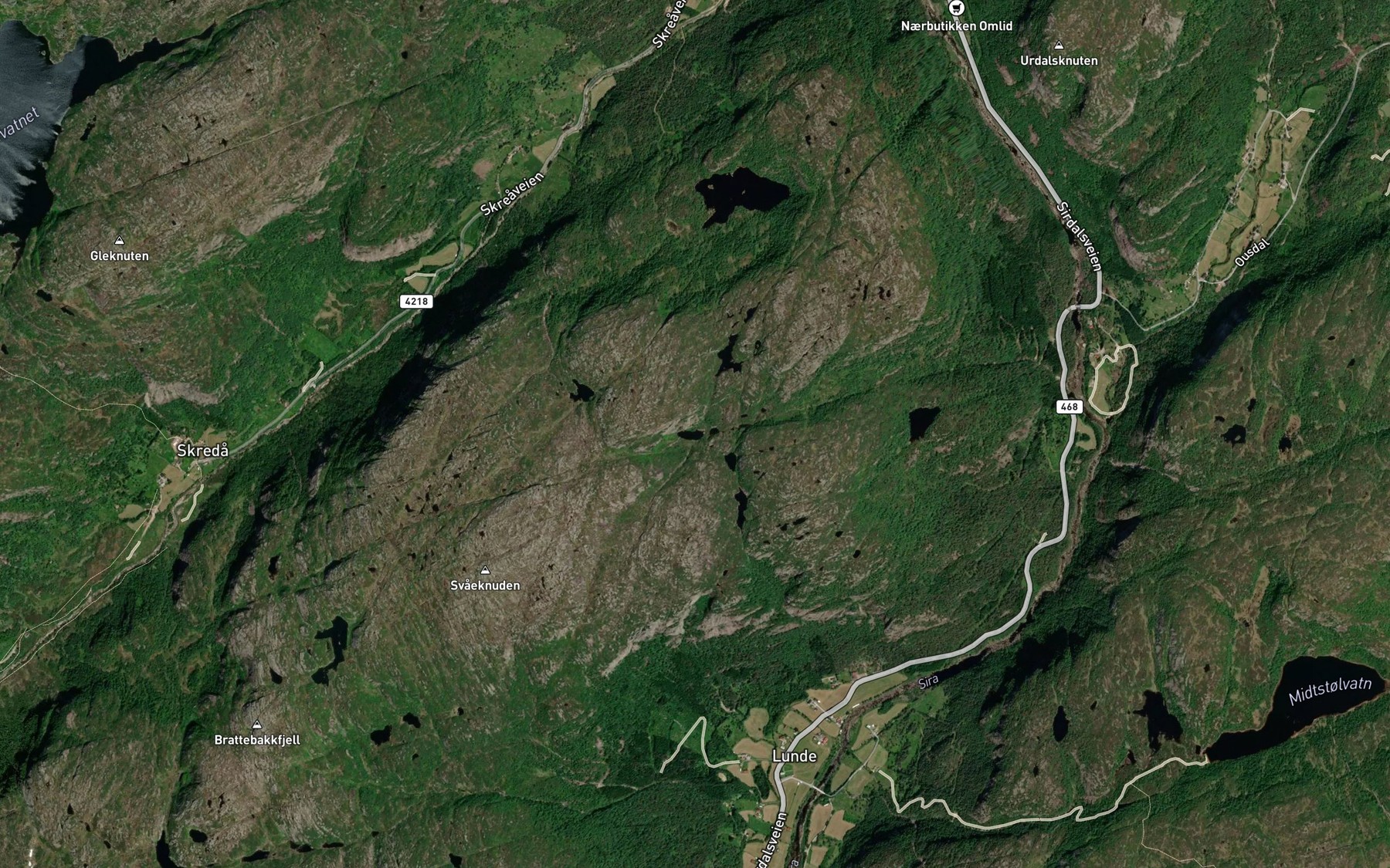 Satellite map of the Lomtjodn