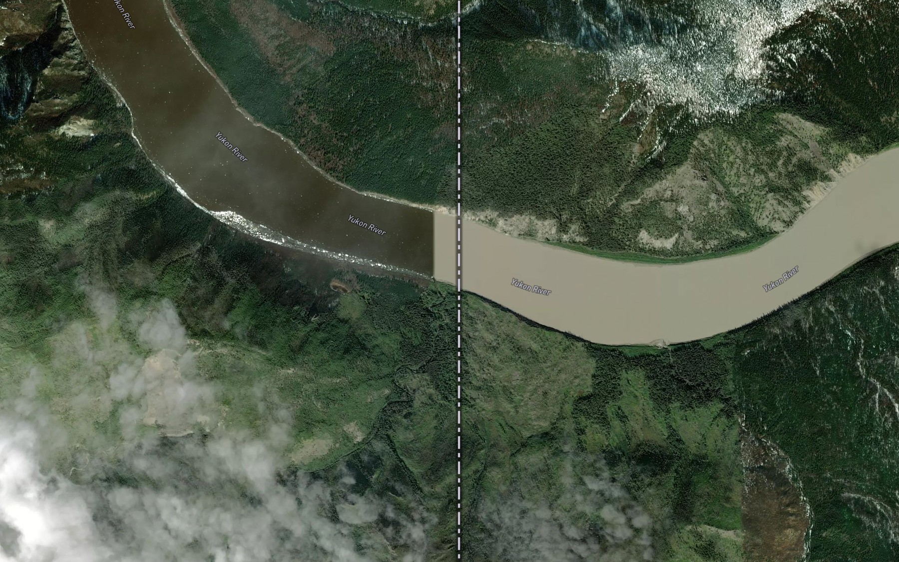 Satellite map of the Boundary Creek
