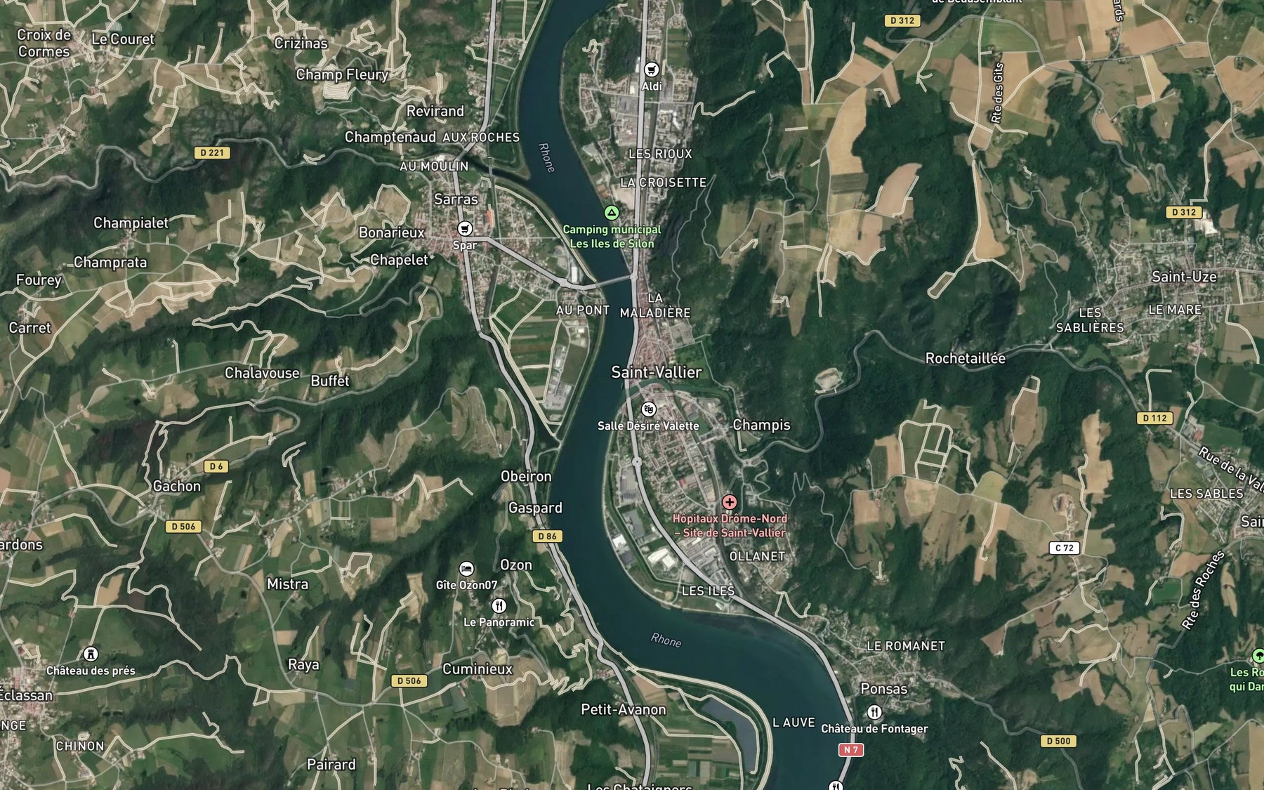 Satellite map of the Galaure