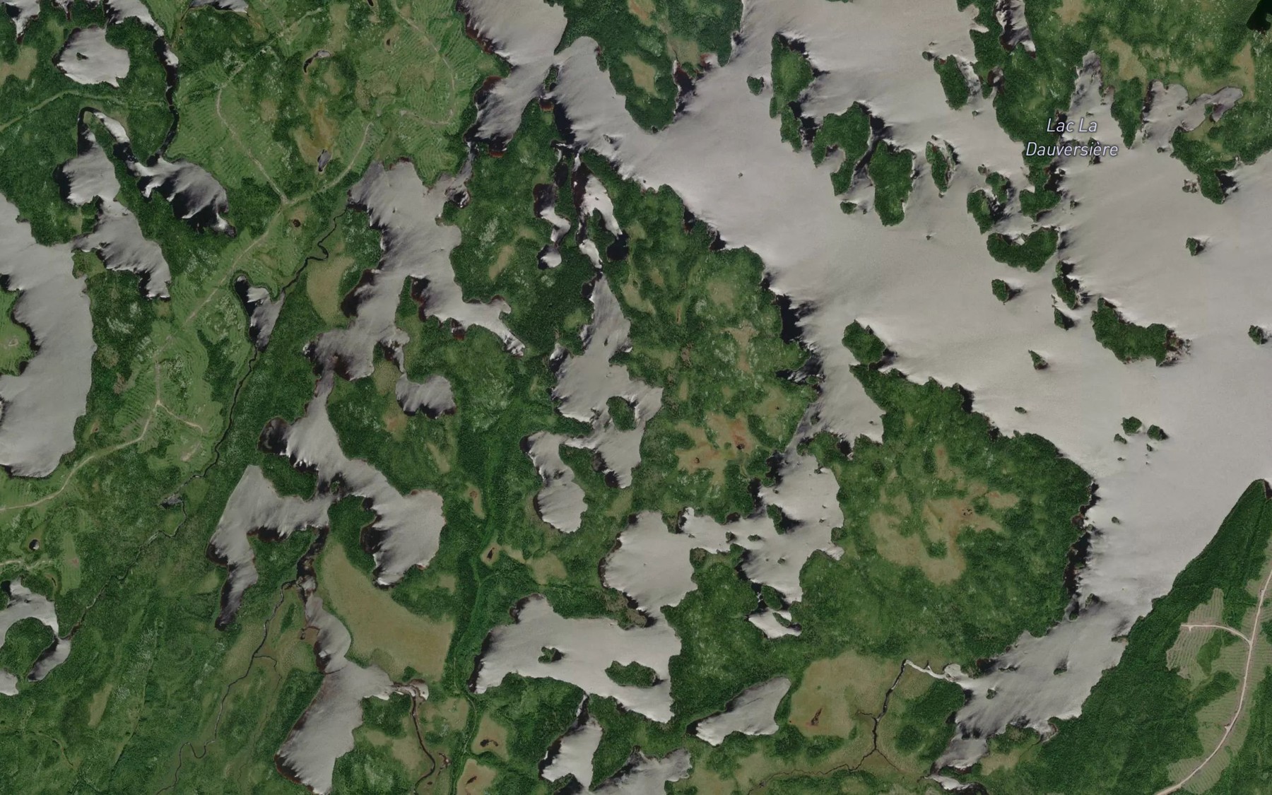 Satellite map of the Troisieme baie des Lacs Obatogamau