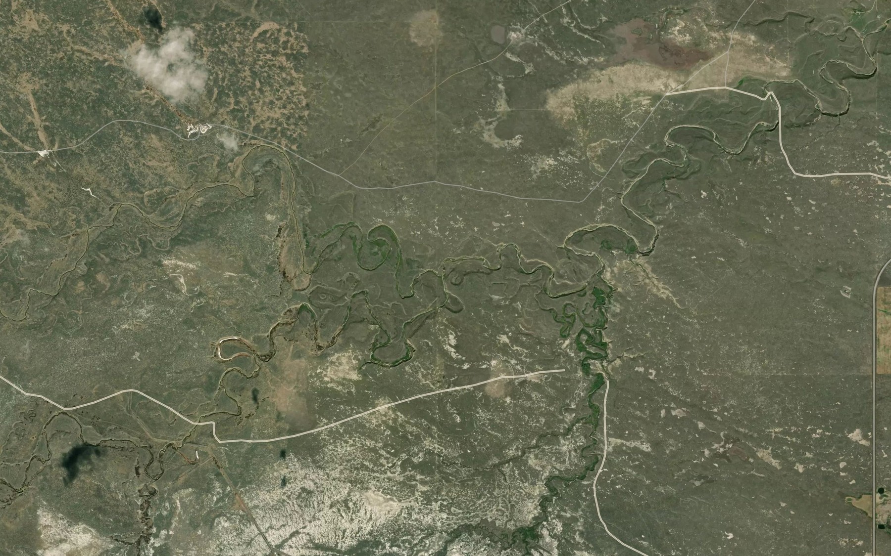 Satellite map of the South Fork Peoples Creek