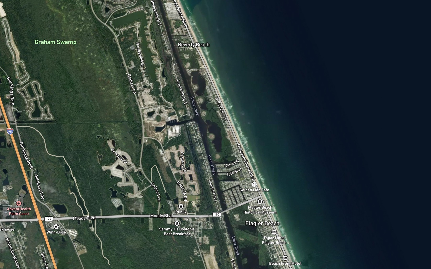 Satellite map of the Silver Lake