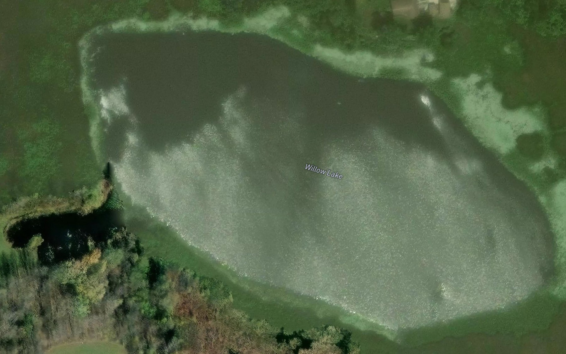 Satellite map of the Willow Lake