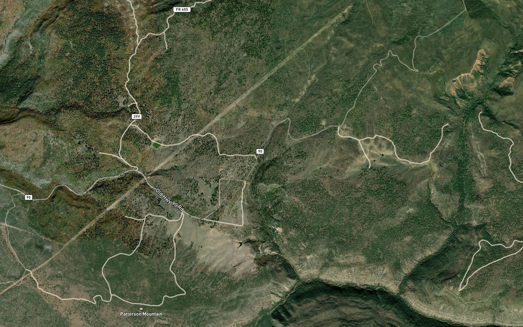 Satellite map of the Tumble Creek