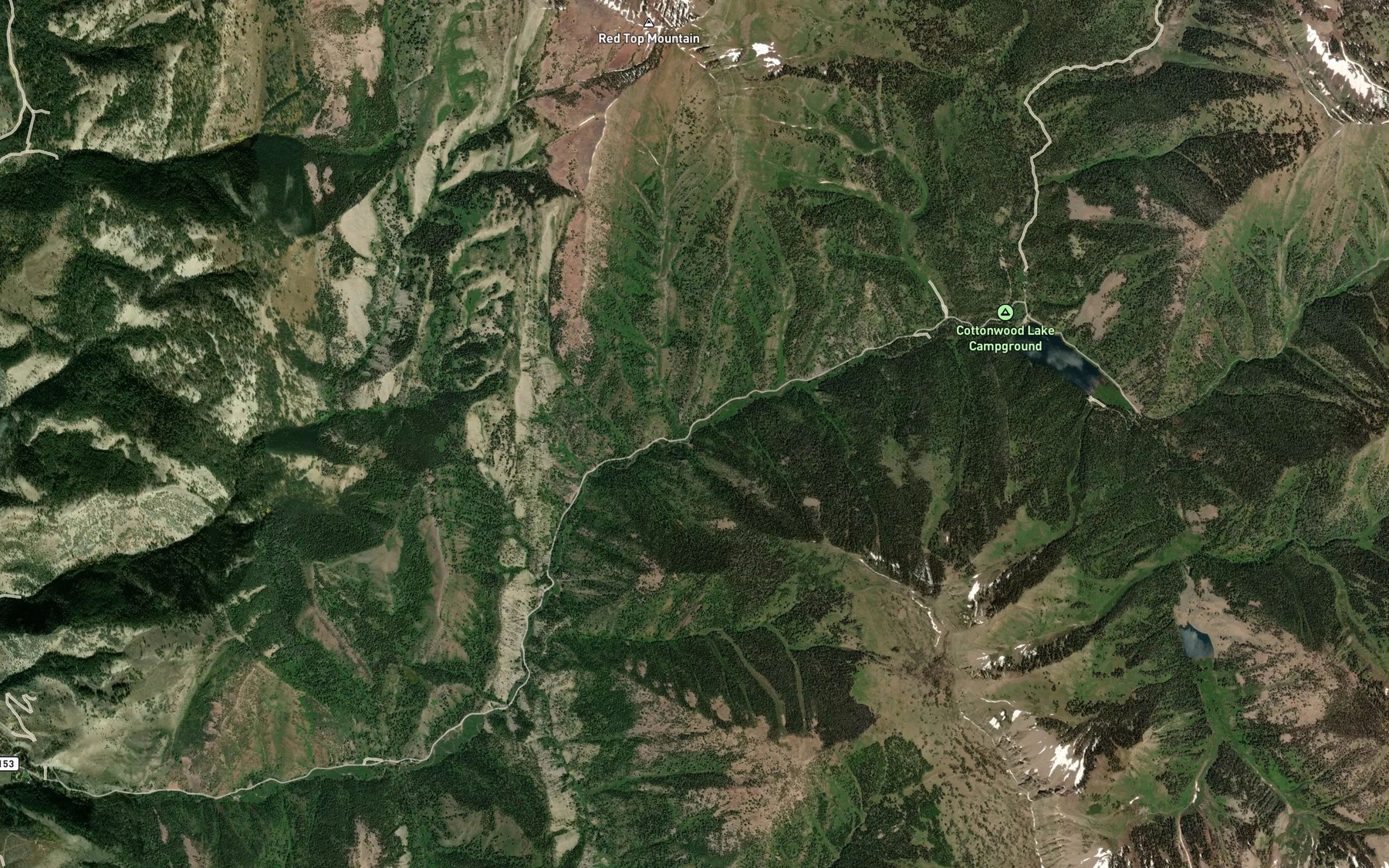 Satellite map of the Red Top Creek