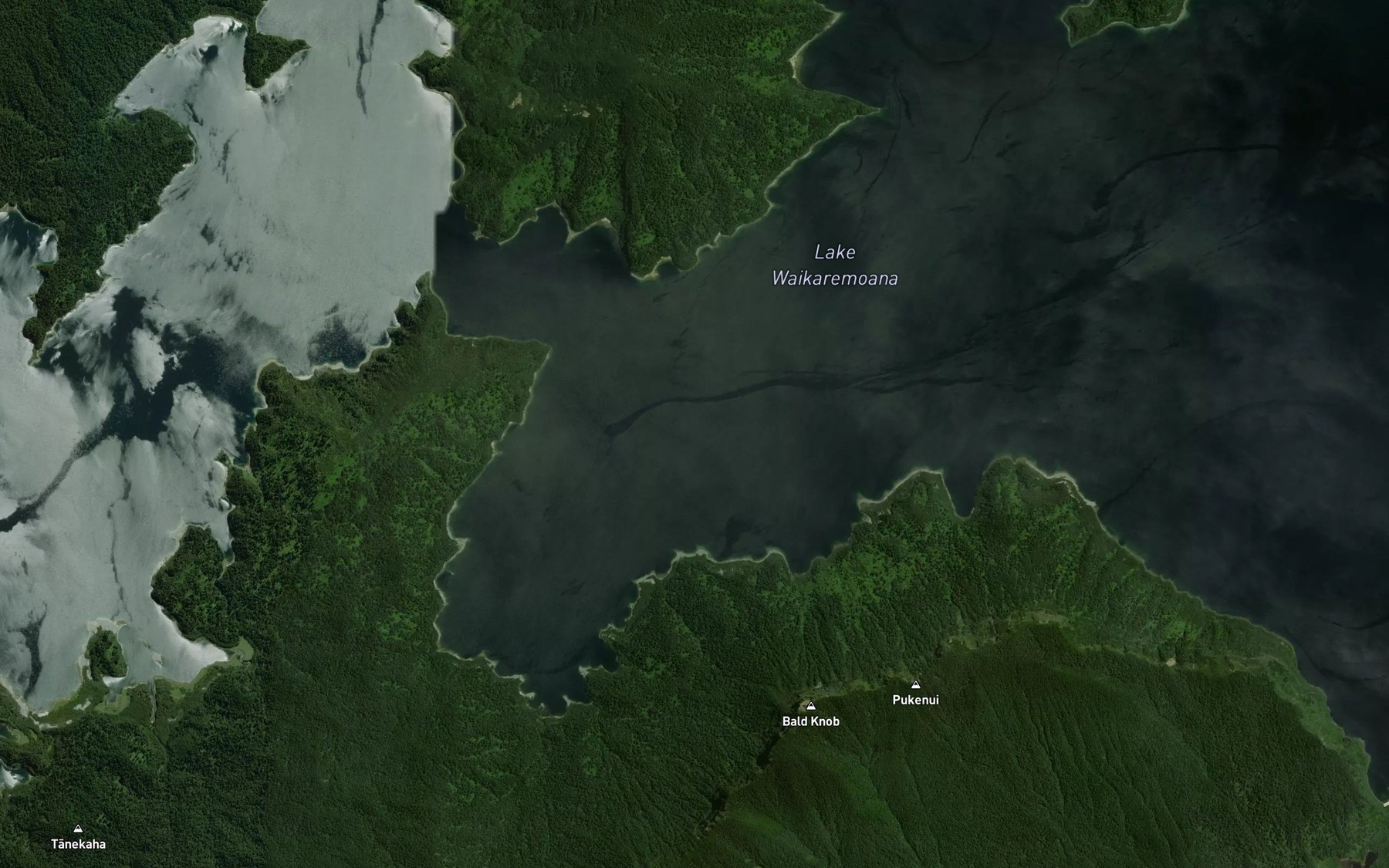 Satellite map of the Waitio Stream