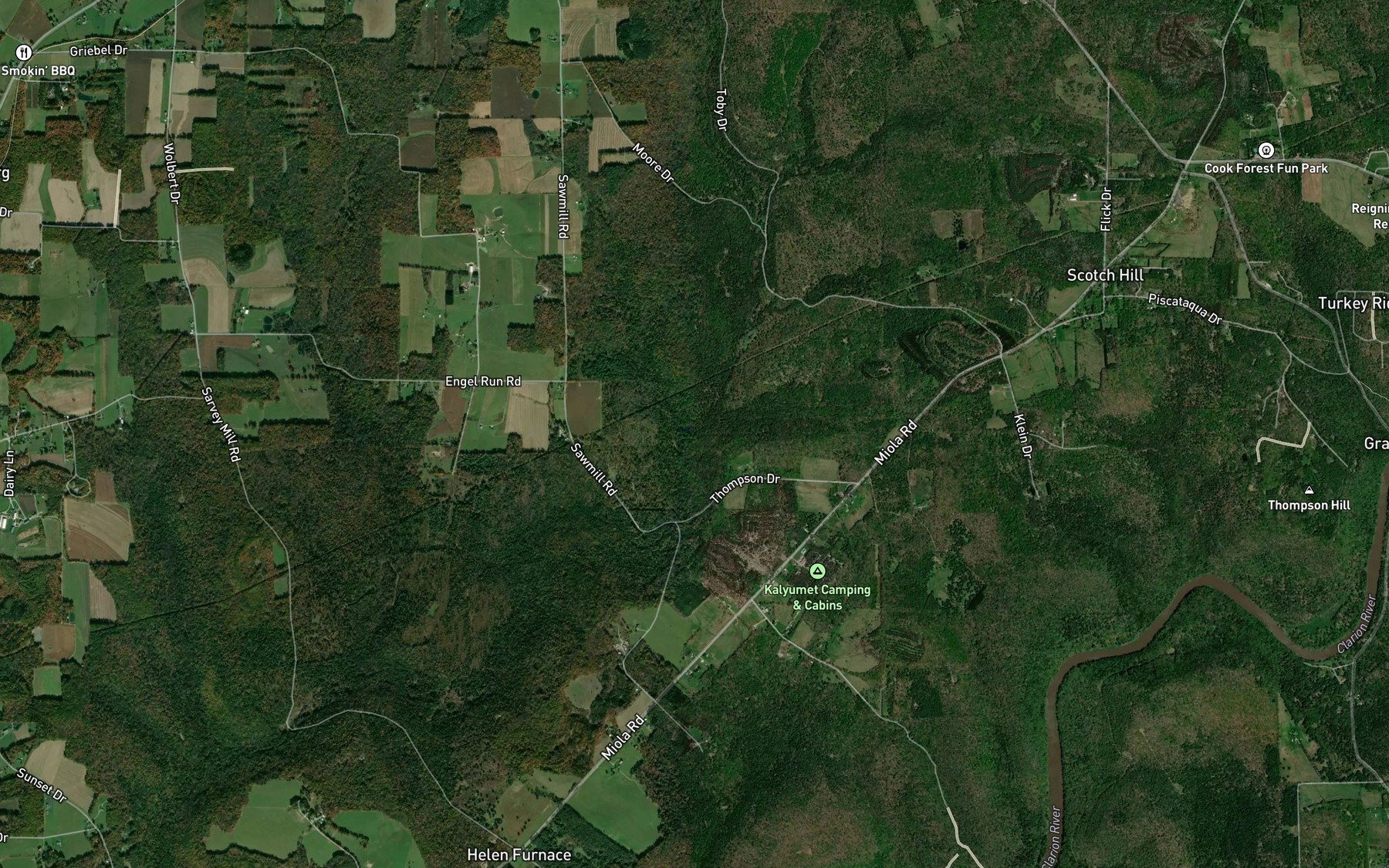 Satellite map of the Wolbert Run