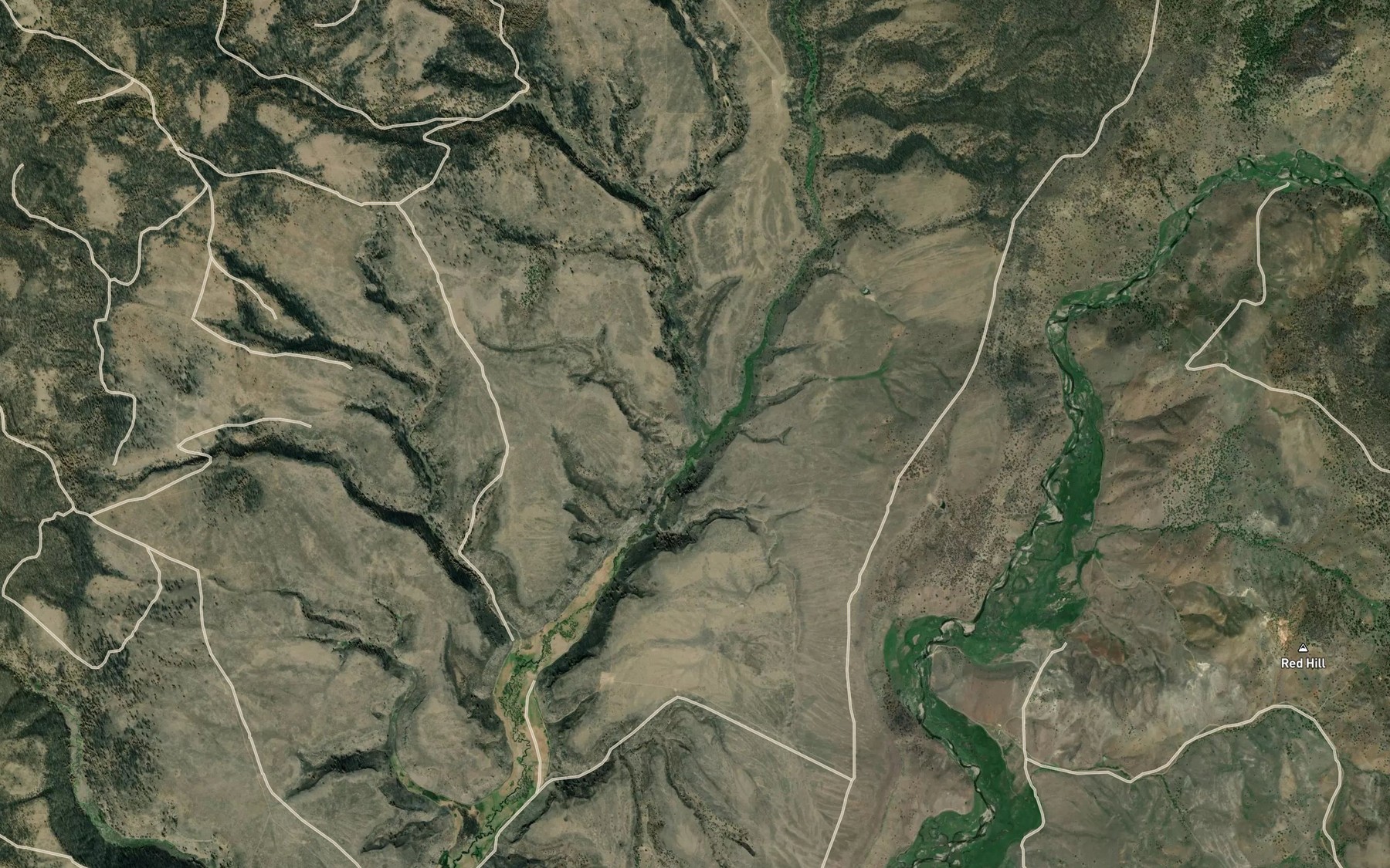 Satellite map of the West Fork Hay Creek