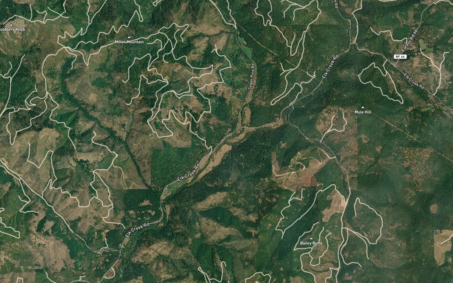 Satellite map of the Elkhorn Creek