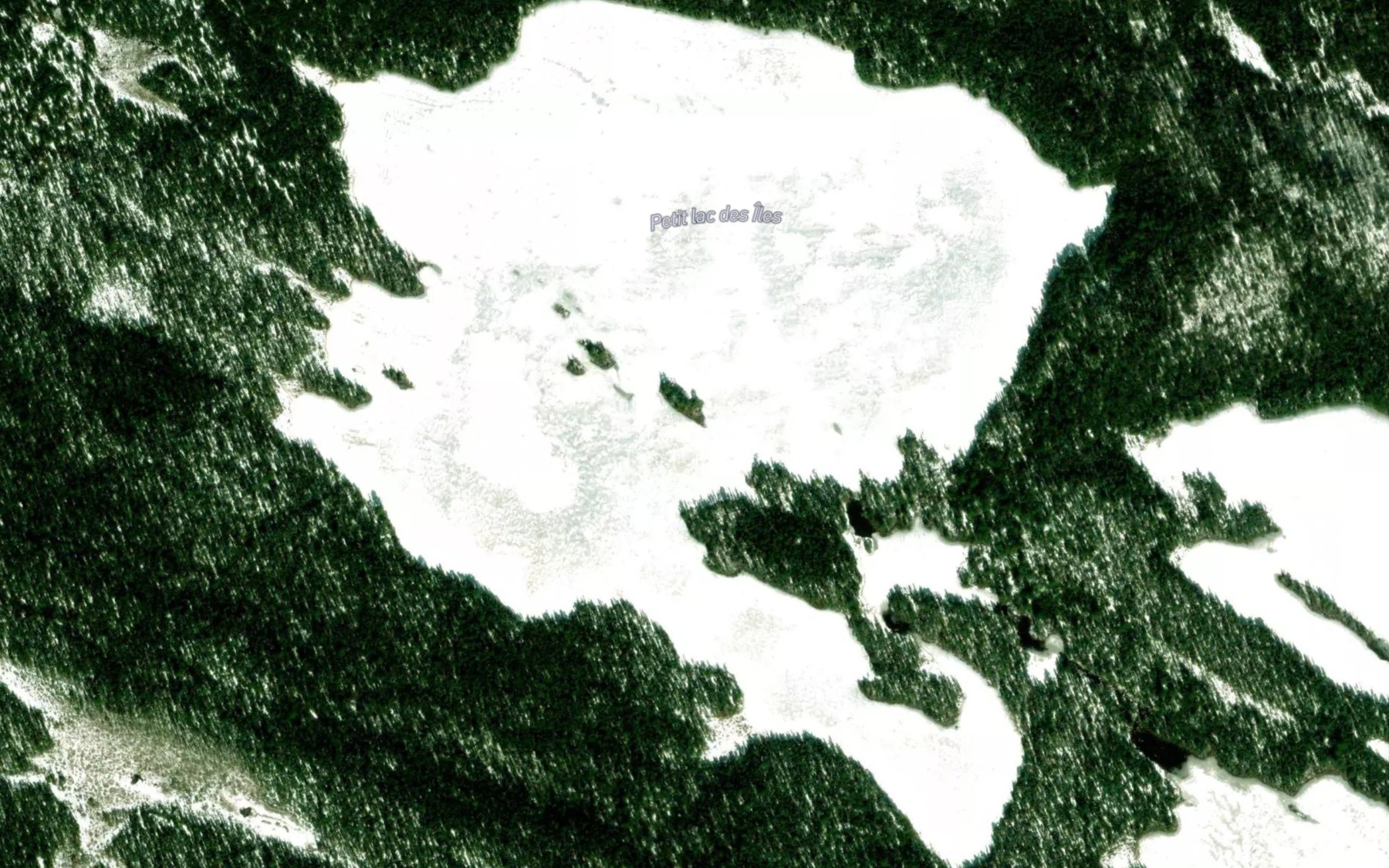 Satellite map of the Petit lac des Iles