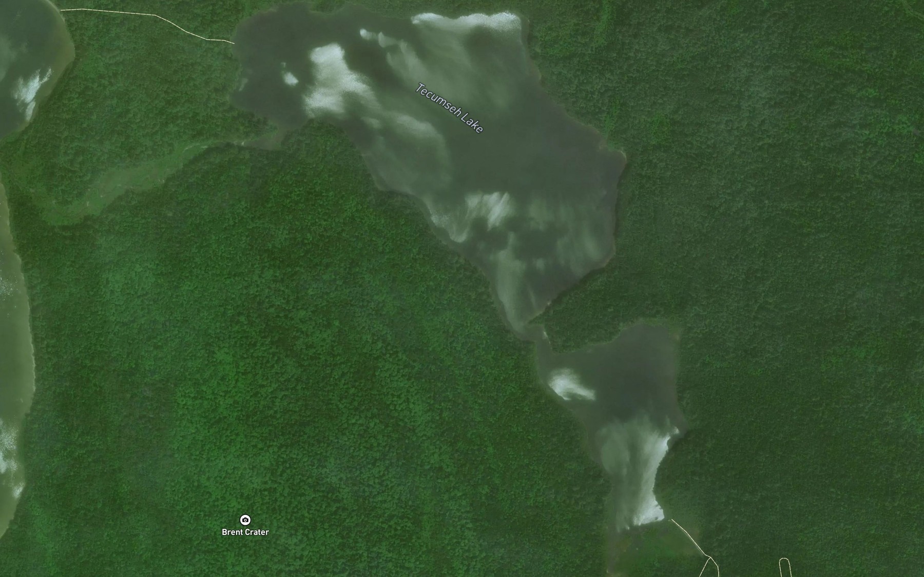 Satellite map of the Tecumseh Lake