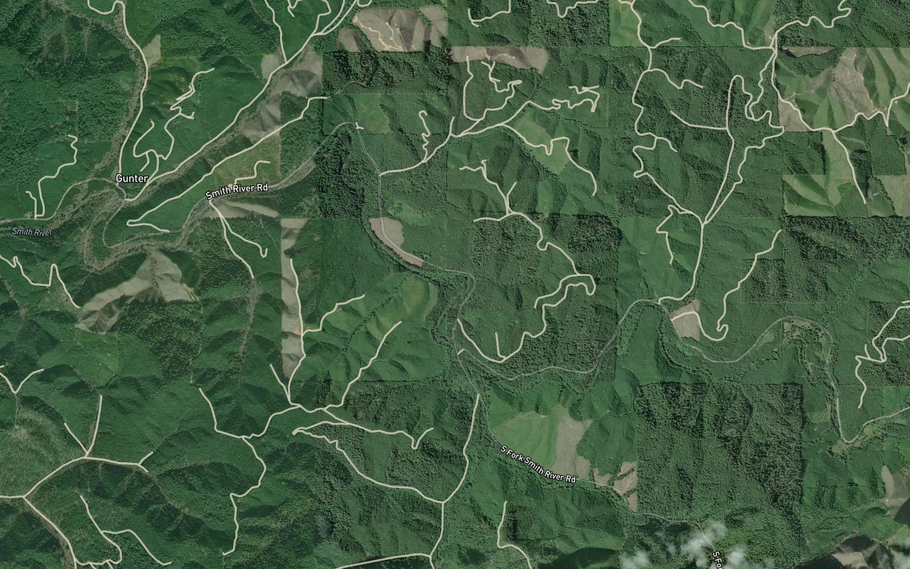 Satellite map of the Dry Creek