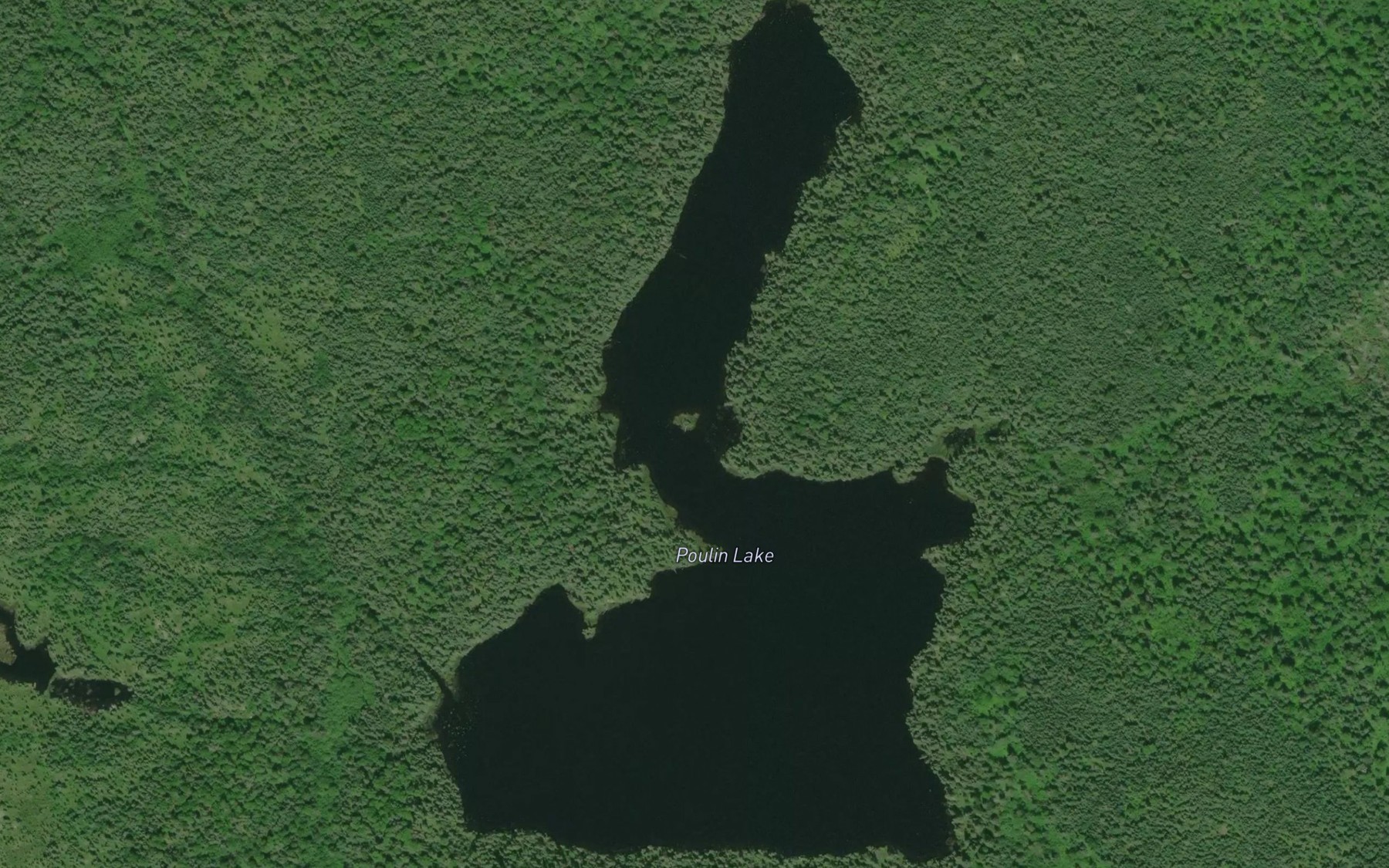 Satellite map of the Poulin Lake