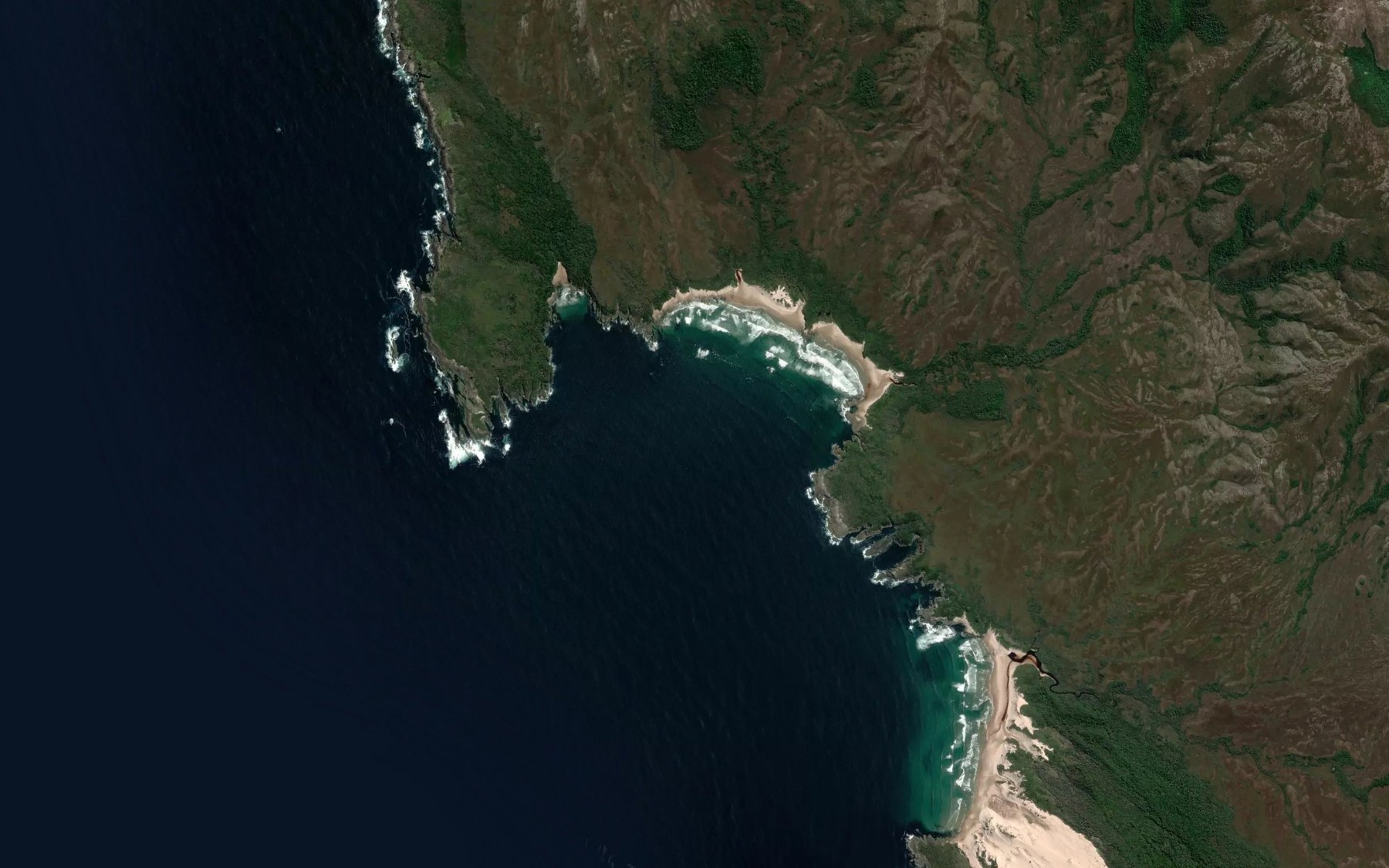 Satellite map of the Wreck Bay