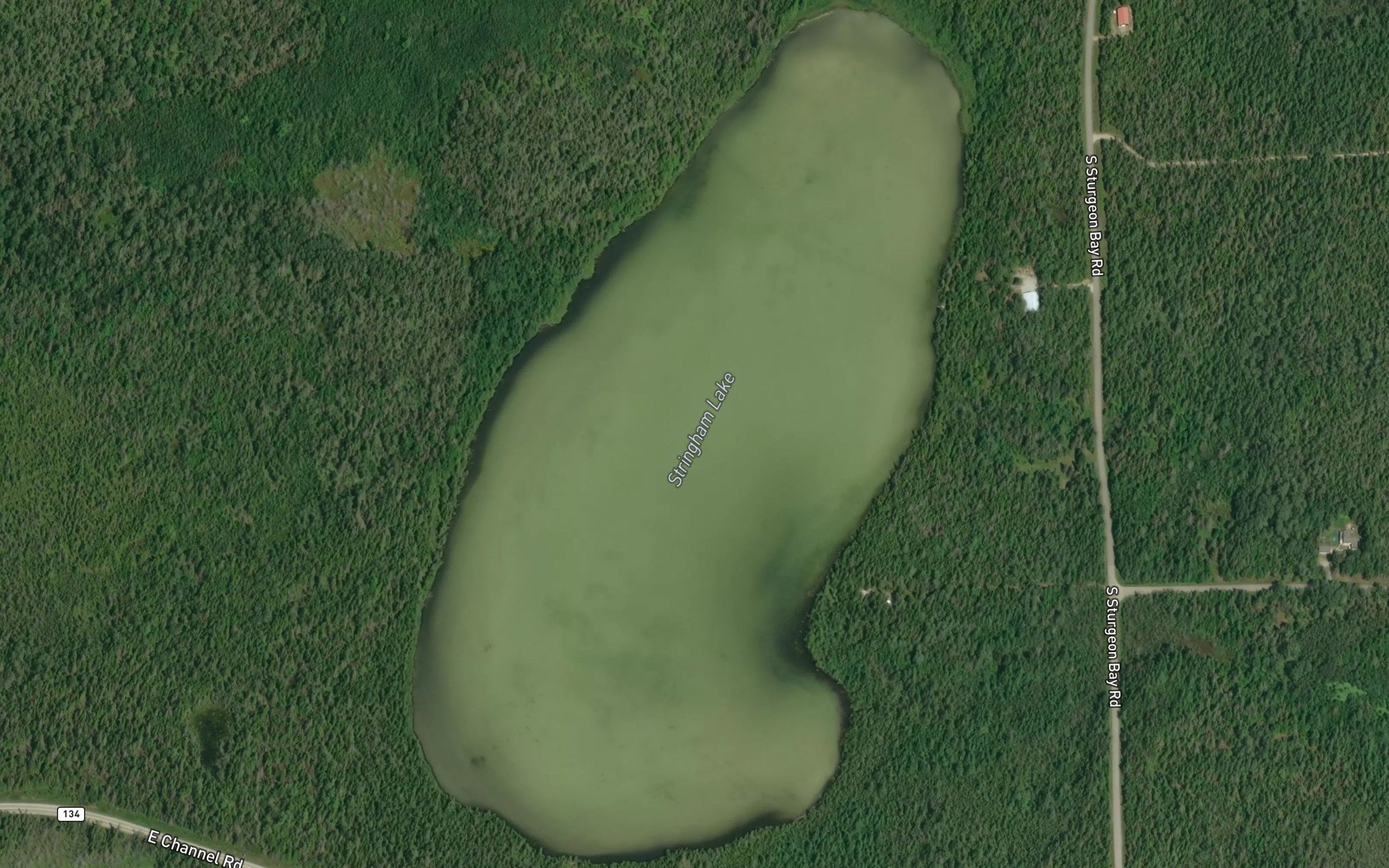 Satellite map of the Stringham Lake