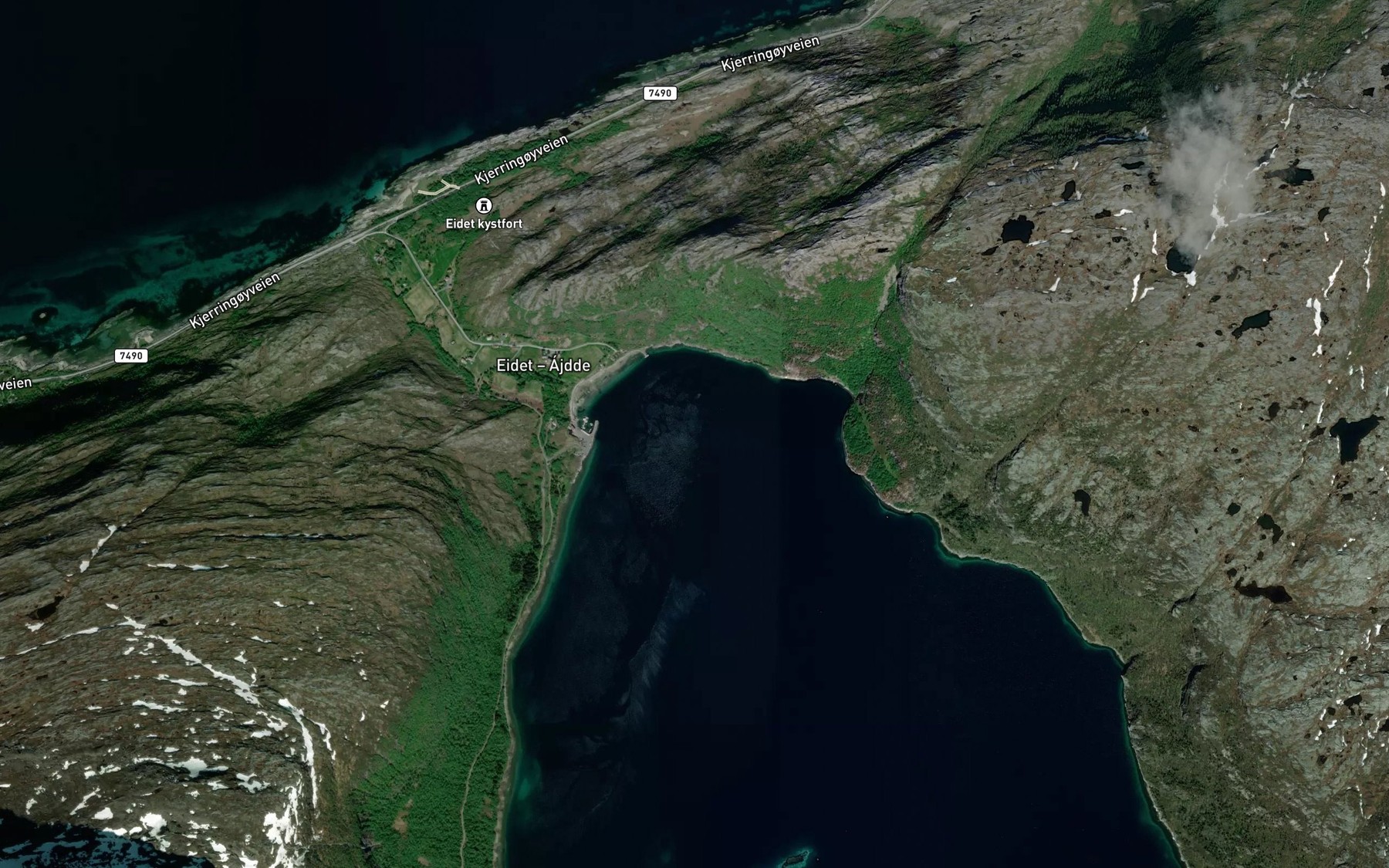 Satellite map of the Kjosen
