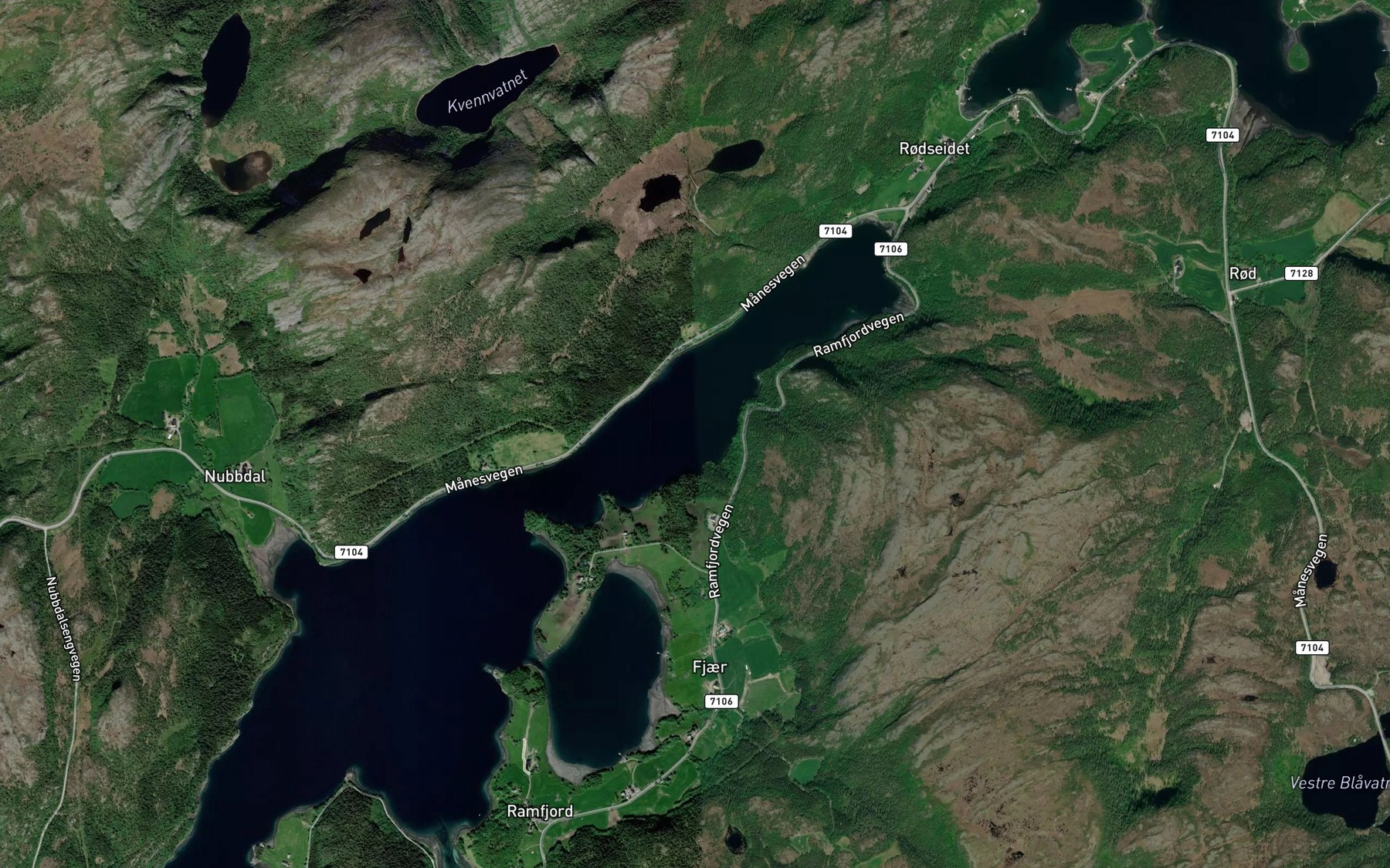 Satellite map of the Rodsbotn