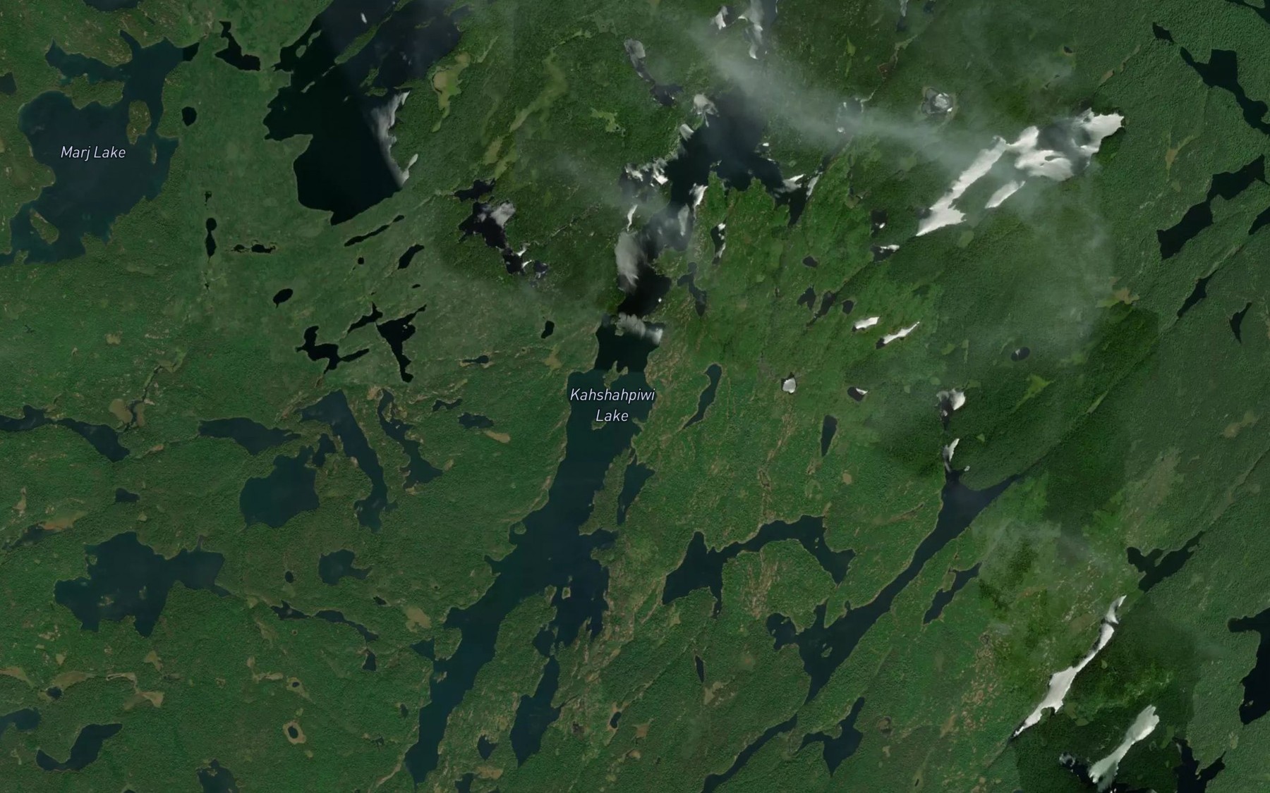 Satellite map of the Kahshahpiwi Lake