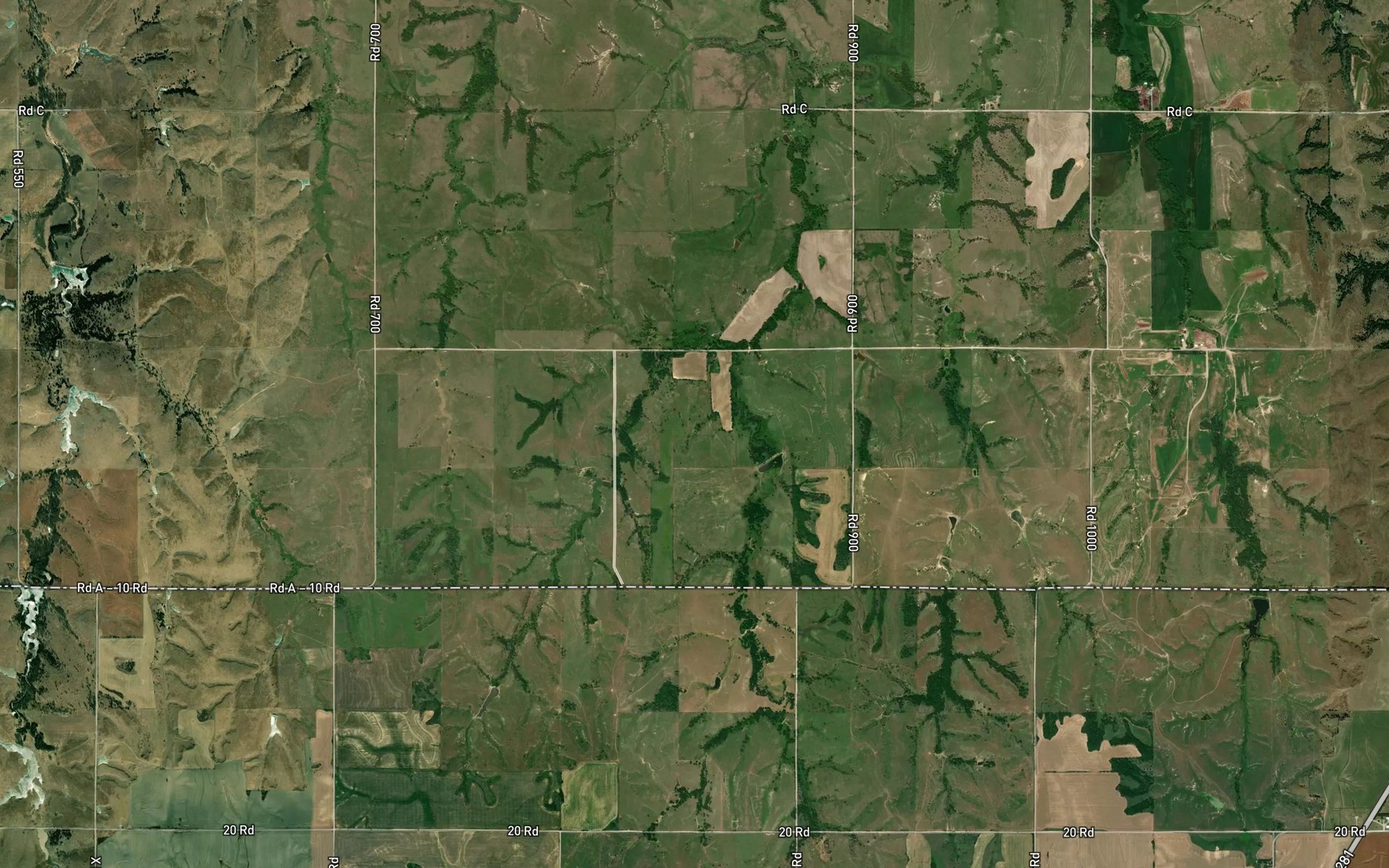 Satellite map of the Twin Oaks Reservoir