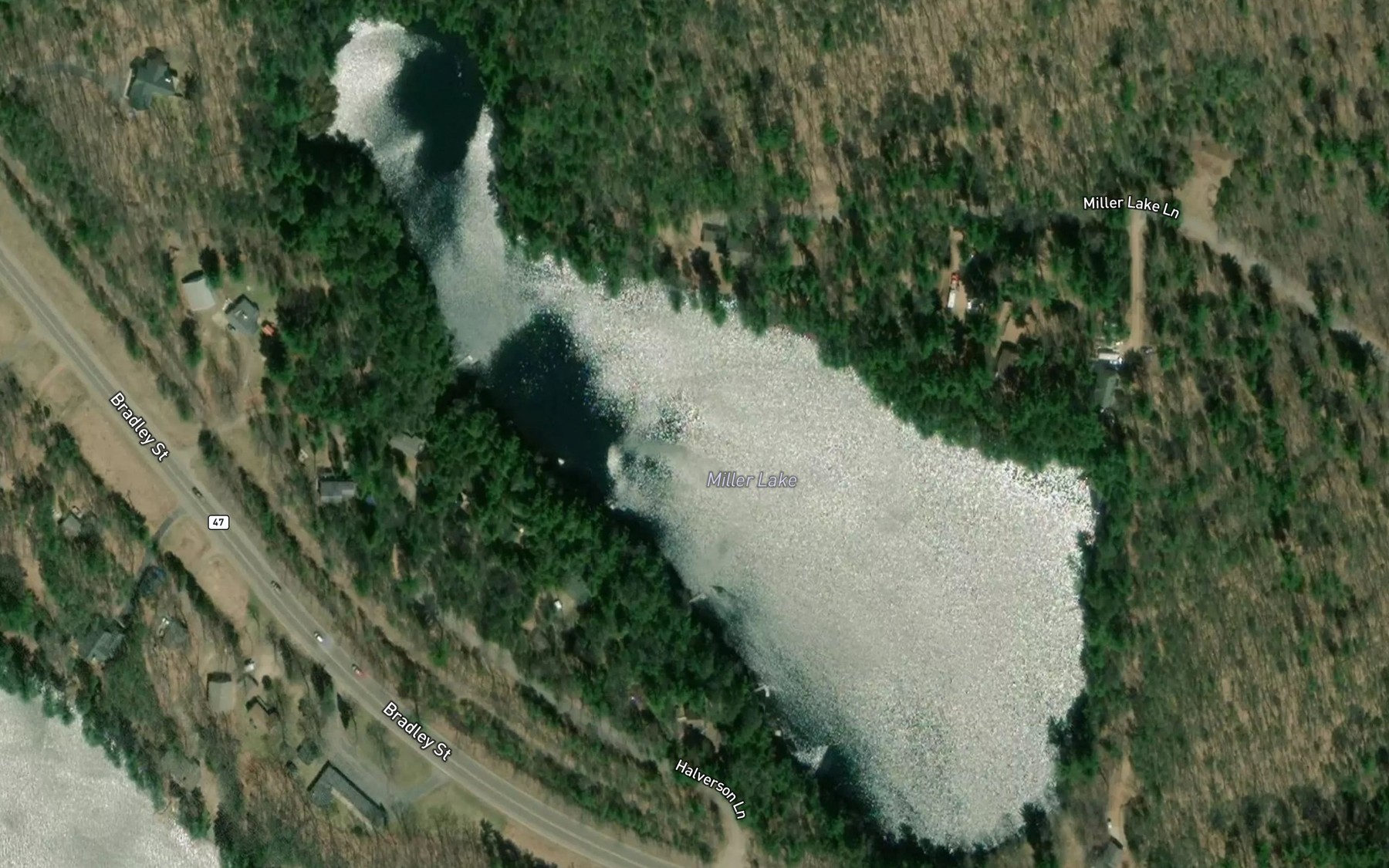 Satellite map of the Miller Lake