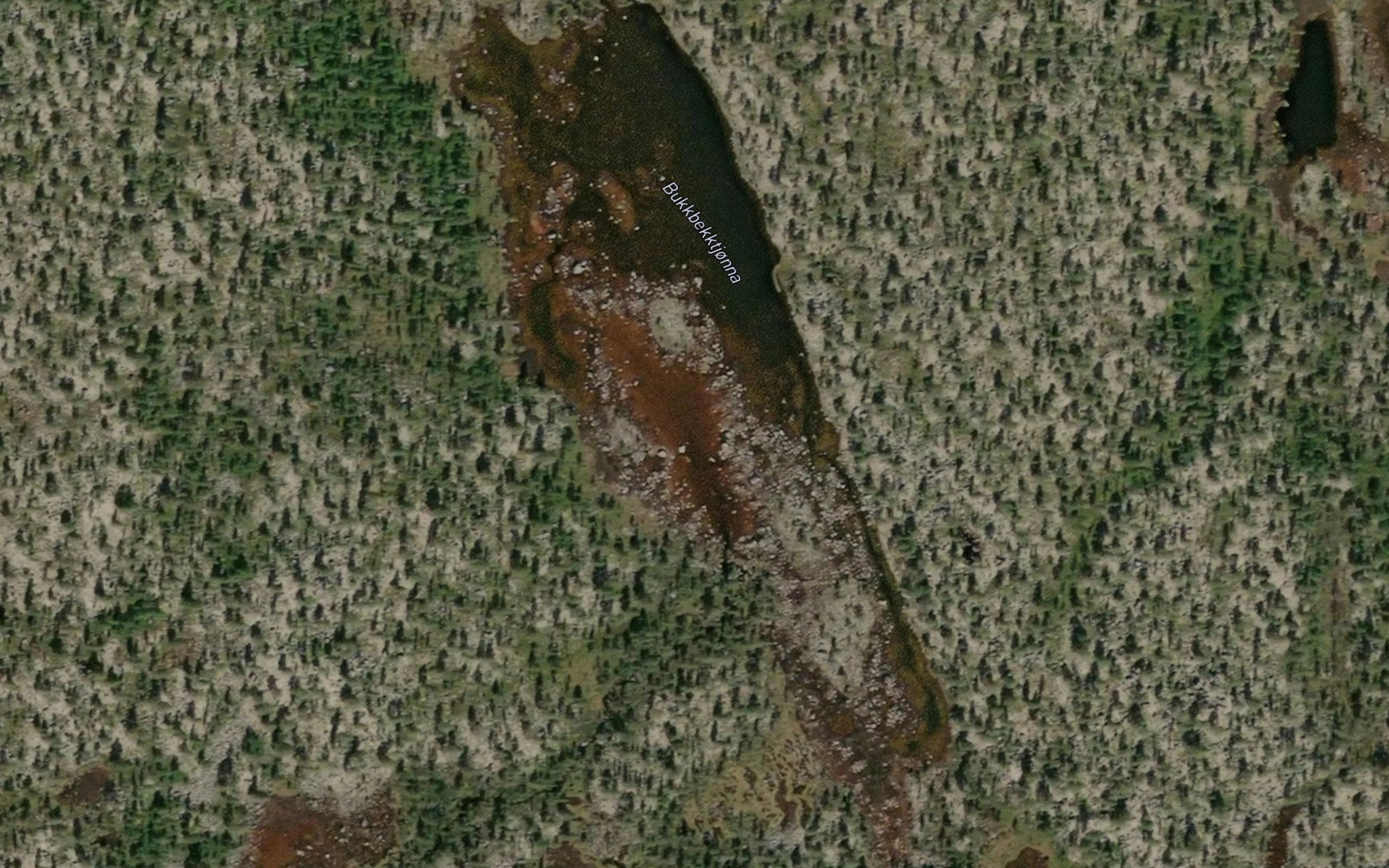 Satellite map of the Bukkbekktjorna
