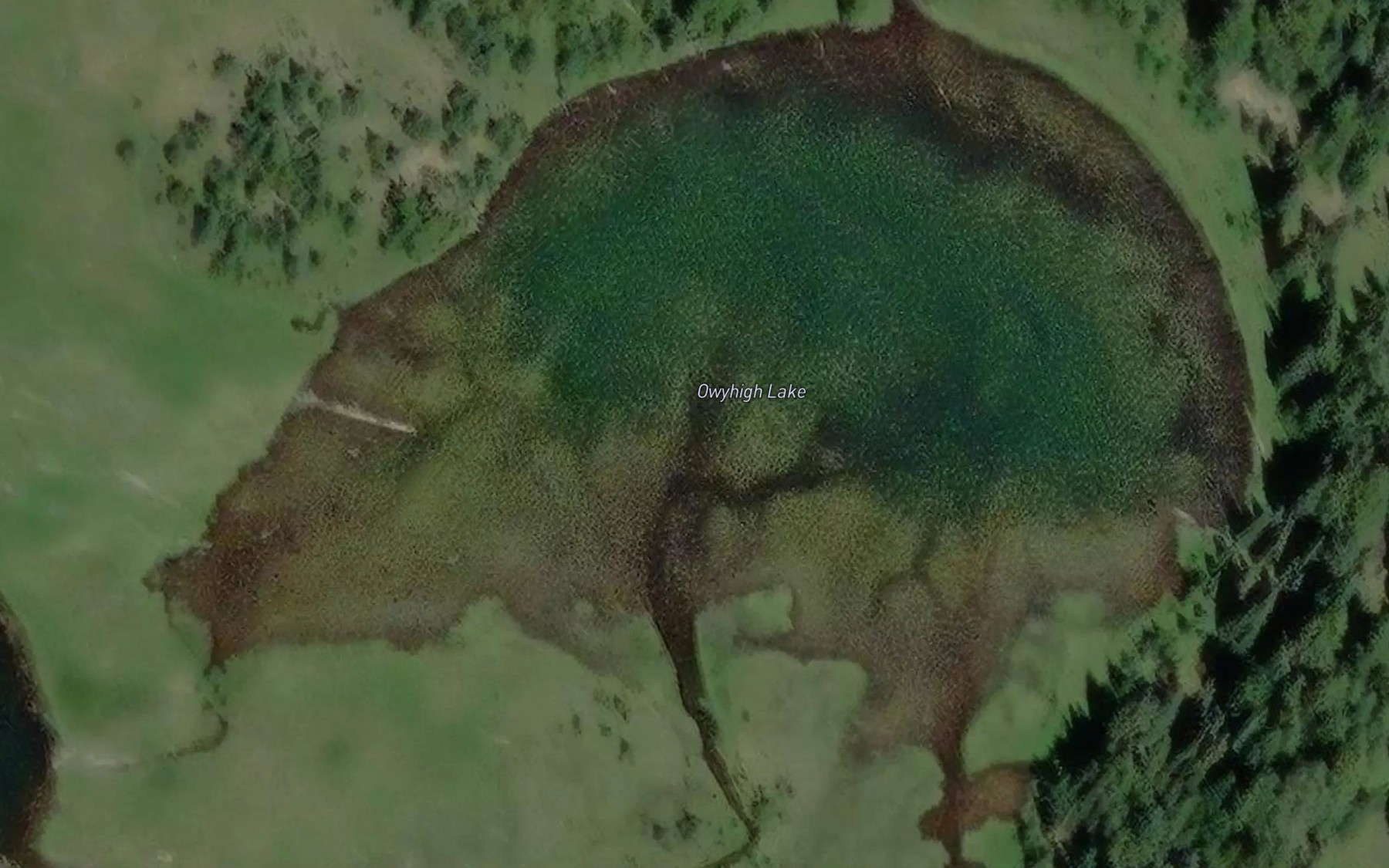 Satellite map of the Owhigh Lakes
