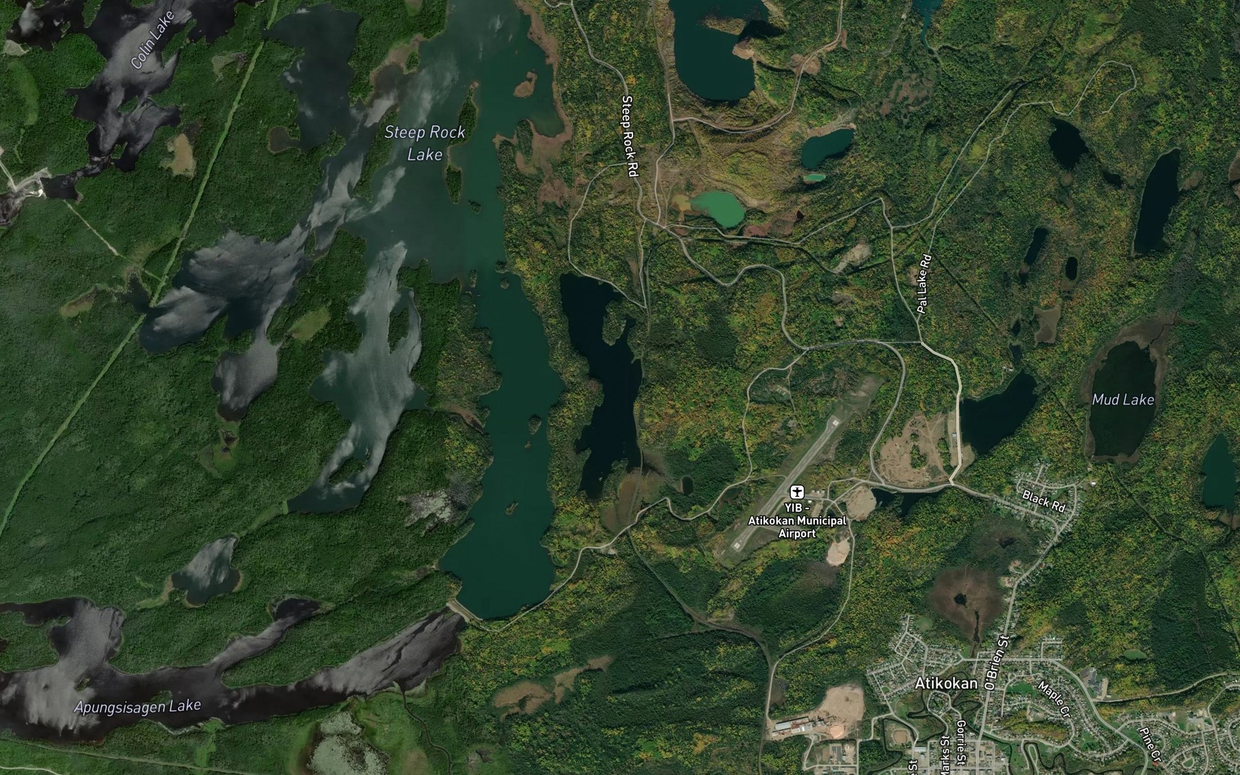 Satellite map of the Highland Lake