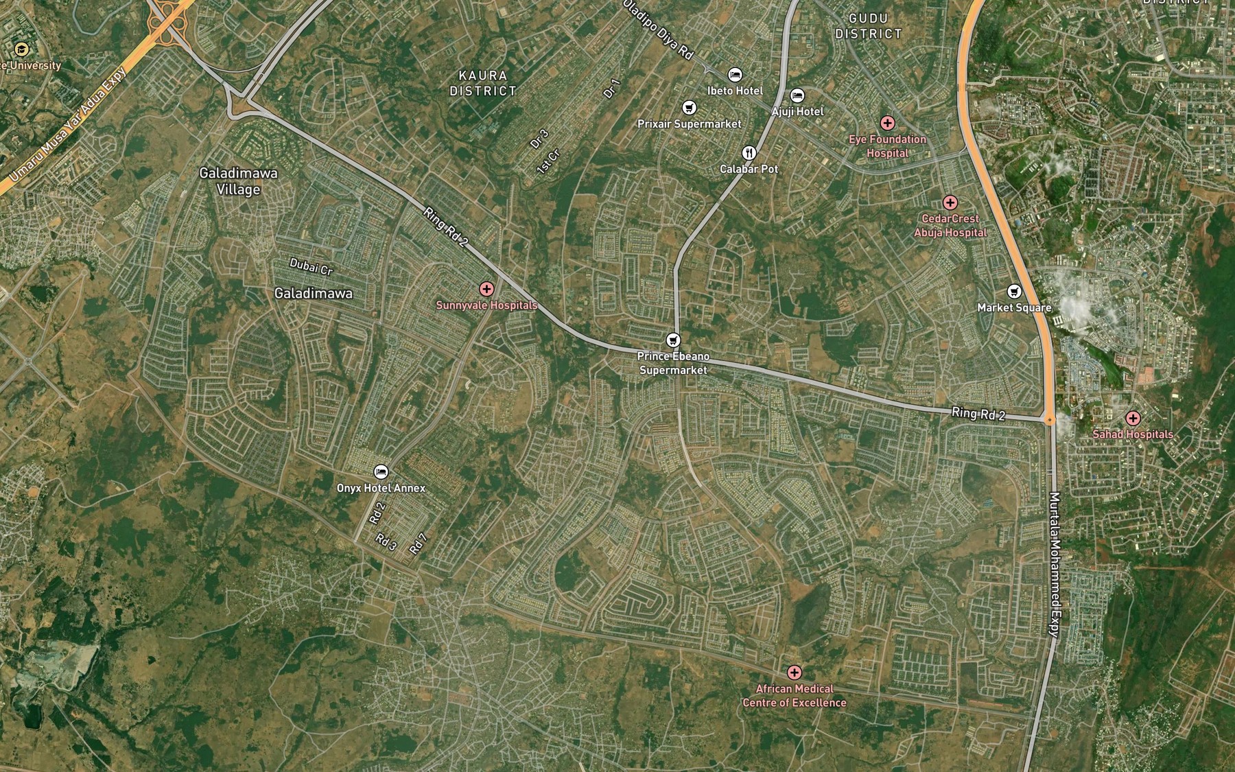 Satellite map of the DakeStream