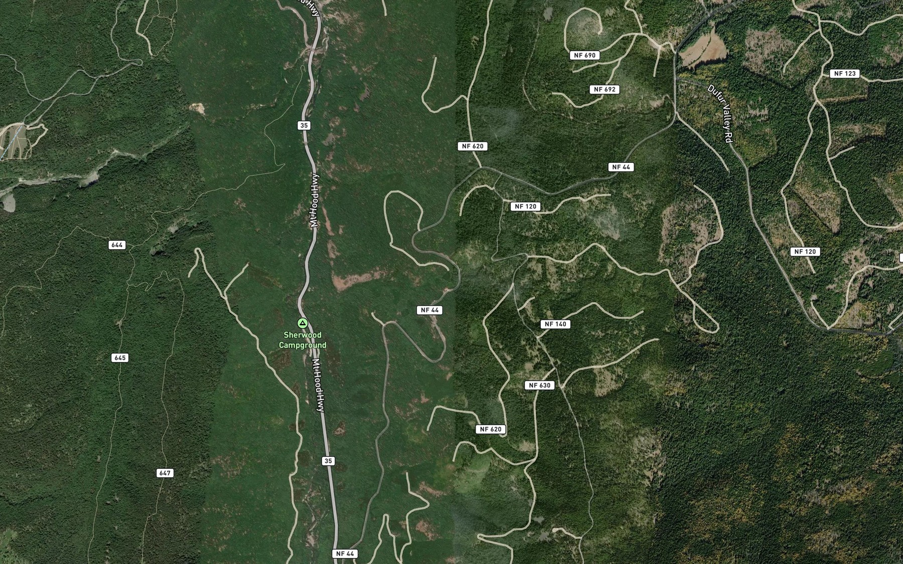 Satellite map of the Powder Springs