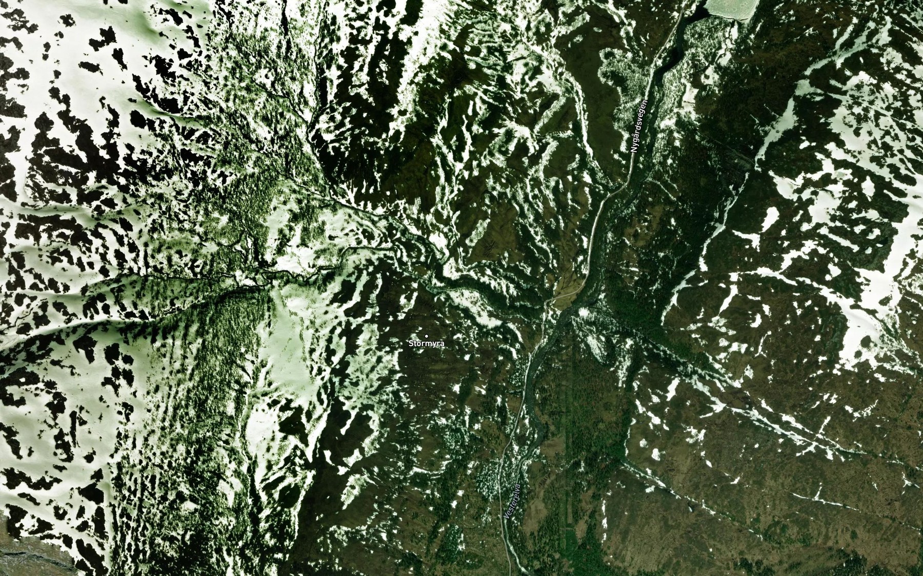 Satellite map of the Sor Tverrelva