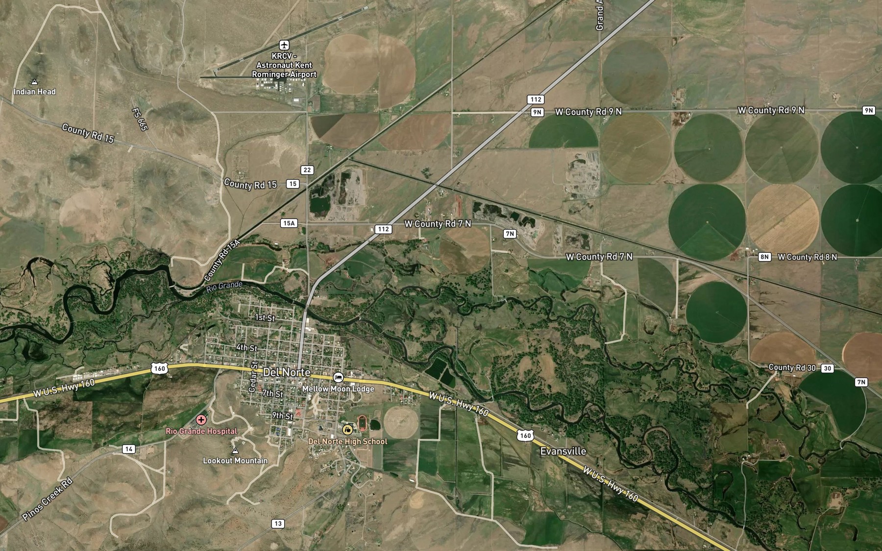 Satellite map of the Rio Grande Ditch 2