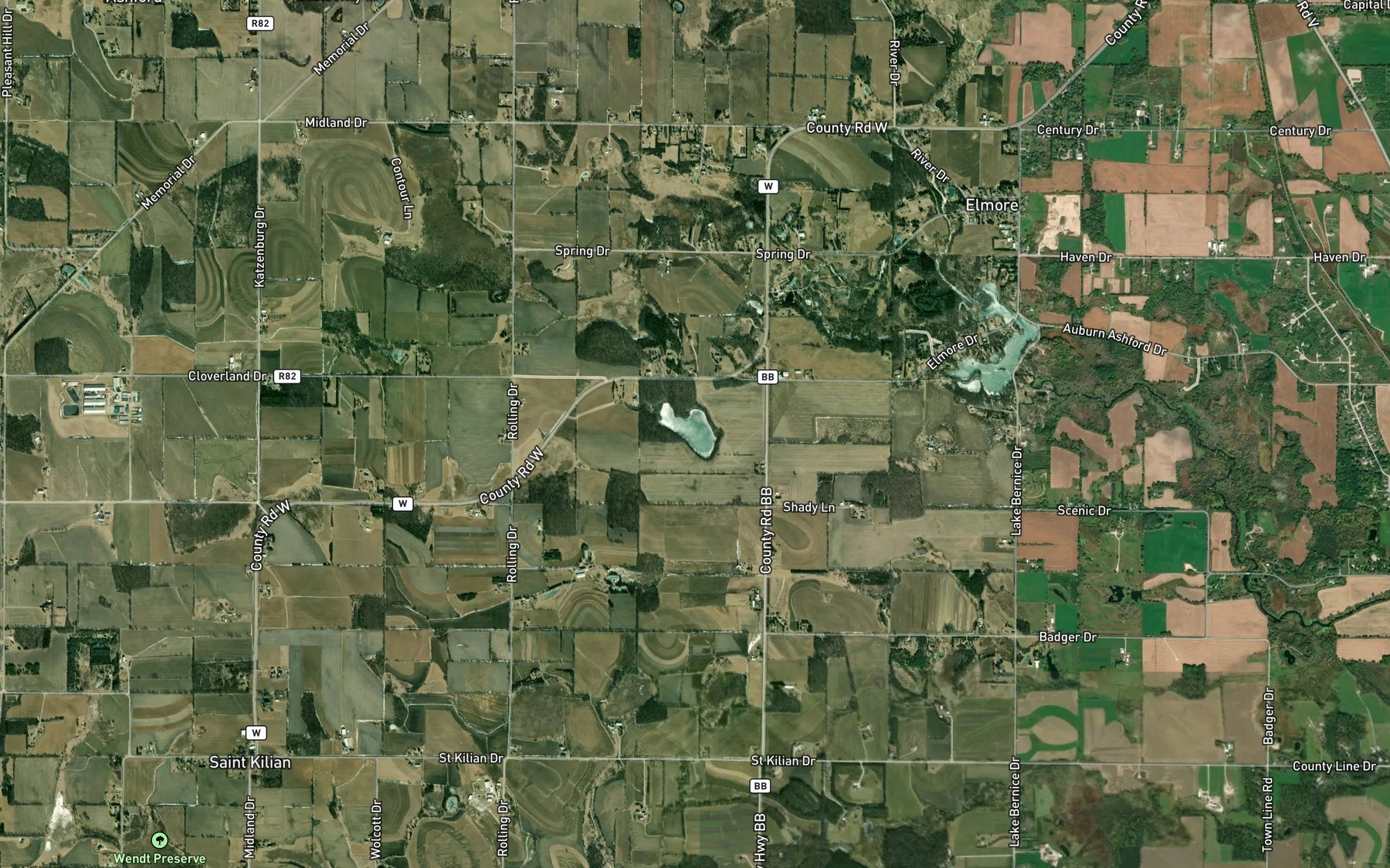 Satellite map of the Senn Lake