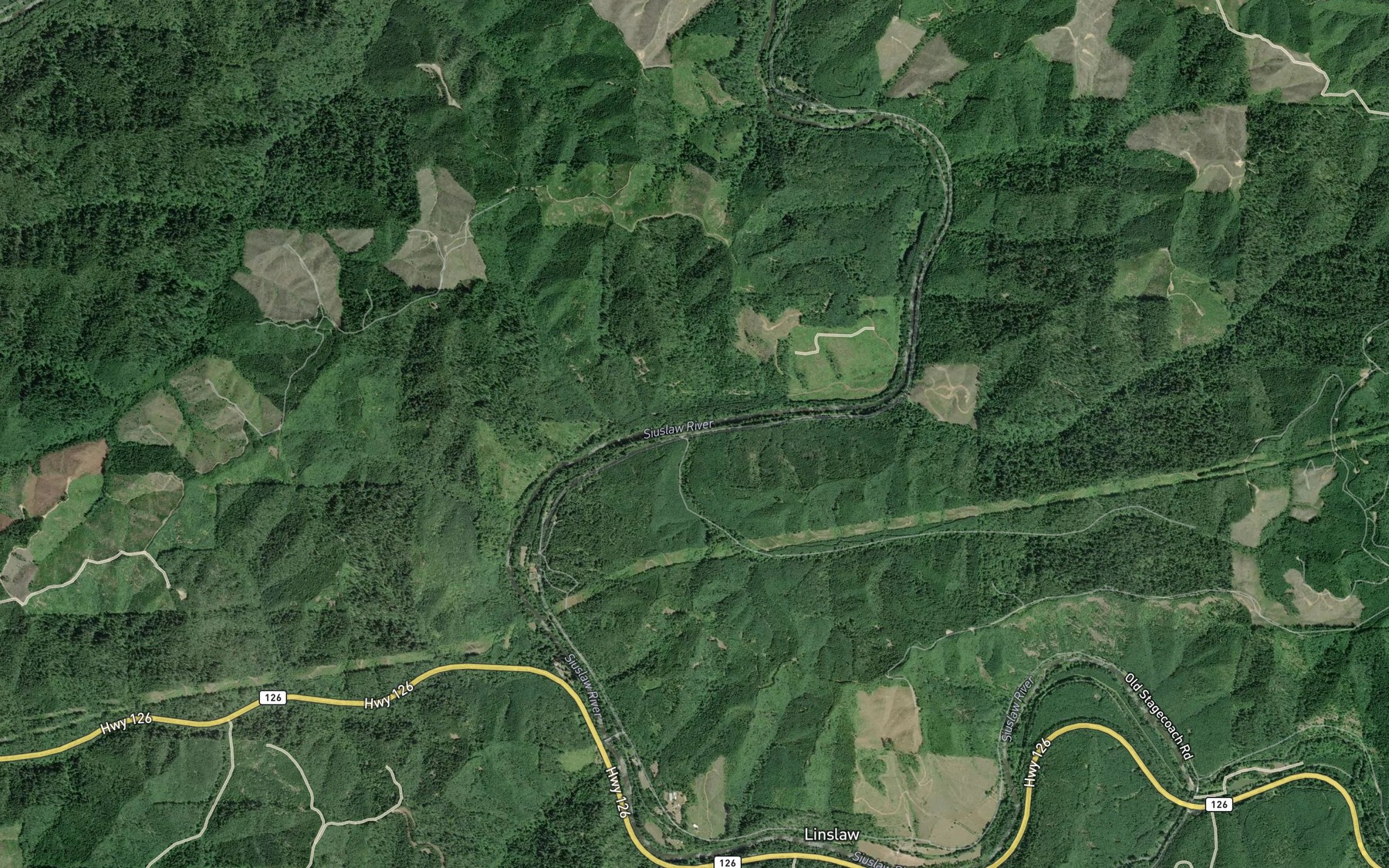 Satellite map of the Rock Creek